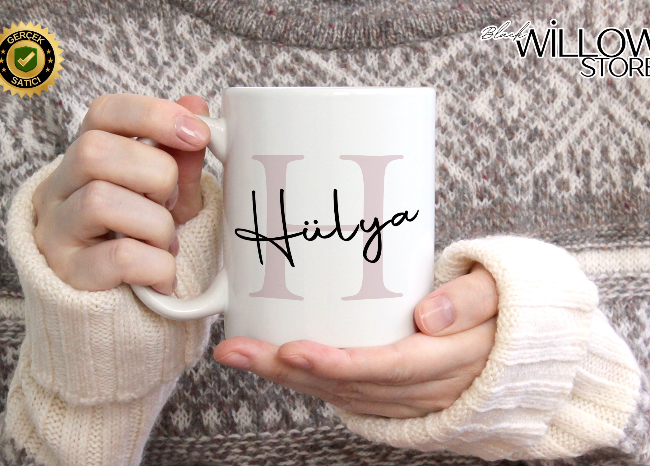 KİŞİYE ÖZEL KADIN İSİMLİ H HARFİ PORSELEN KUPA BARDAK,MODERN,ESTETİK,HEDİYE,KALİTELİ