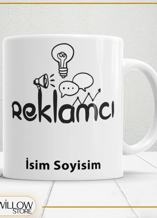 REKLAMCI TEMALI PORSELEN KUPA BARDAK,HEDİYELİK,YÜKSEK KALİTE,MESLEKLER TEMALI