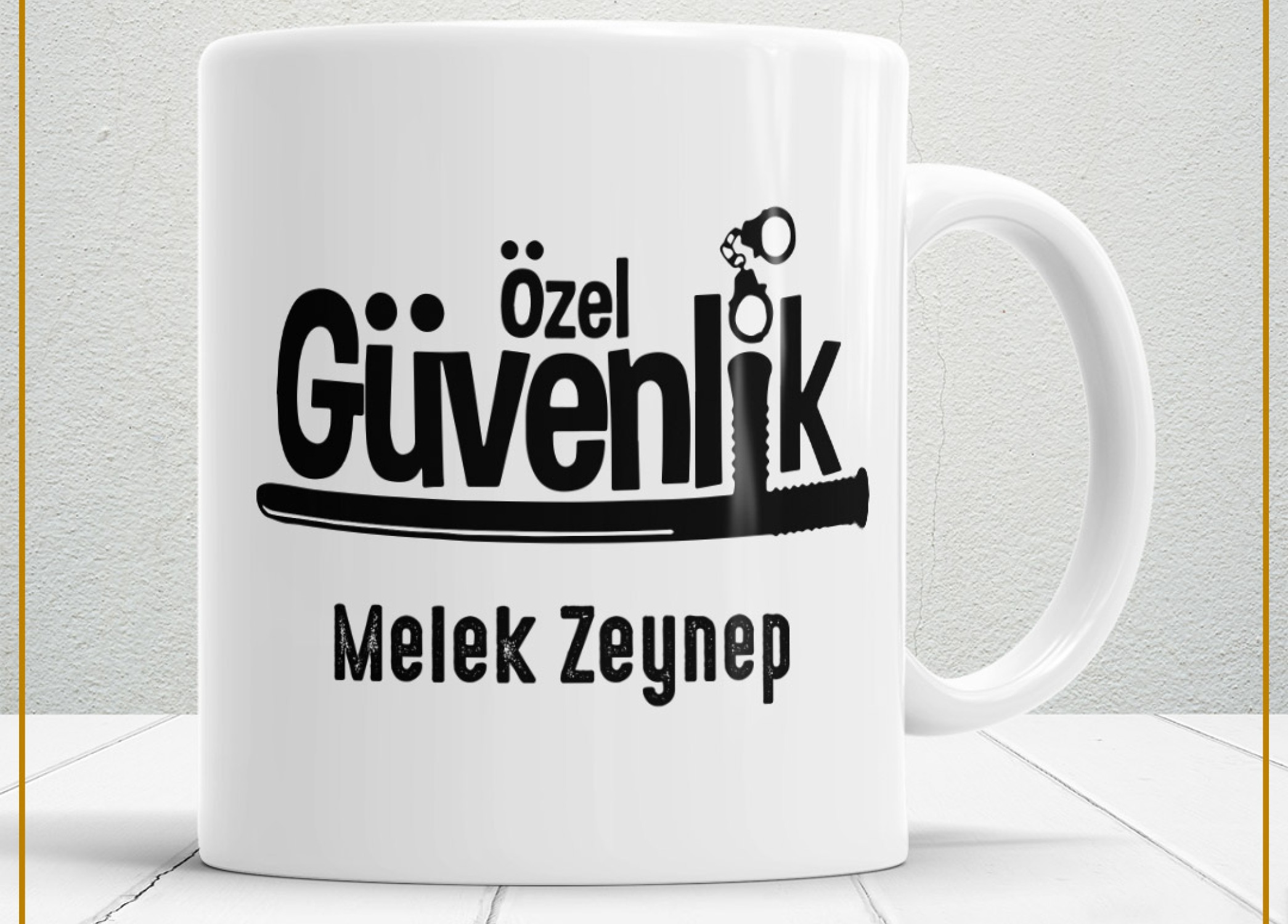 ÖZEL GÜVENLİK TEMALI PORSELEN KUPA BARDAK,HEDİYELİK,YÜKSEK KALİTE,MESLEKLER TEMALI