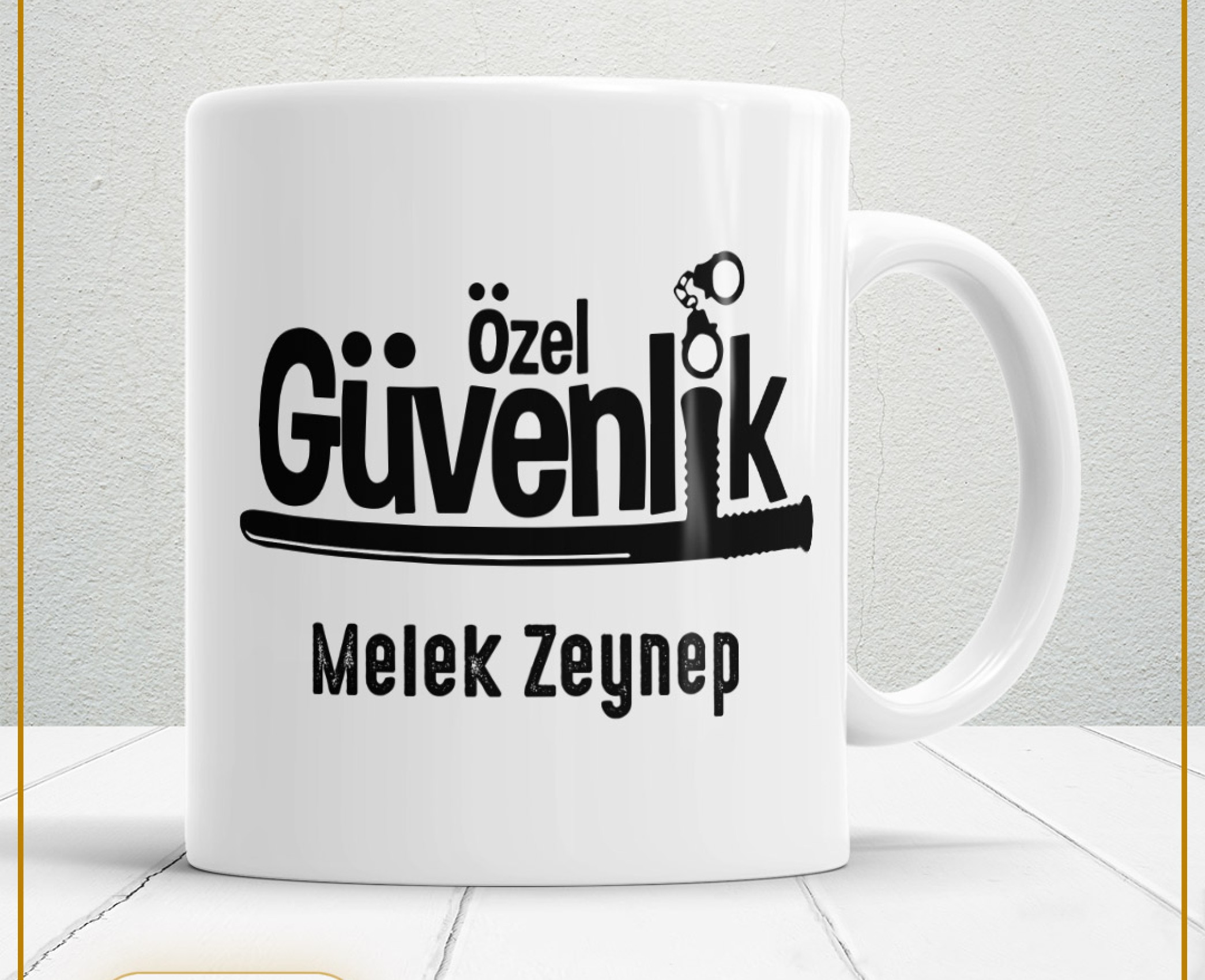 ÖZEL GÜVENLİK TEMALI PORSELEN KUPA BARDAK,HEDİYELİK,YÜKSEK KALİTE,MESLEKLER TEMALI