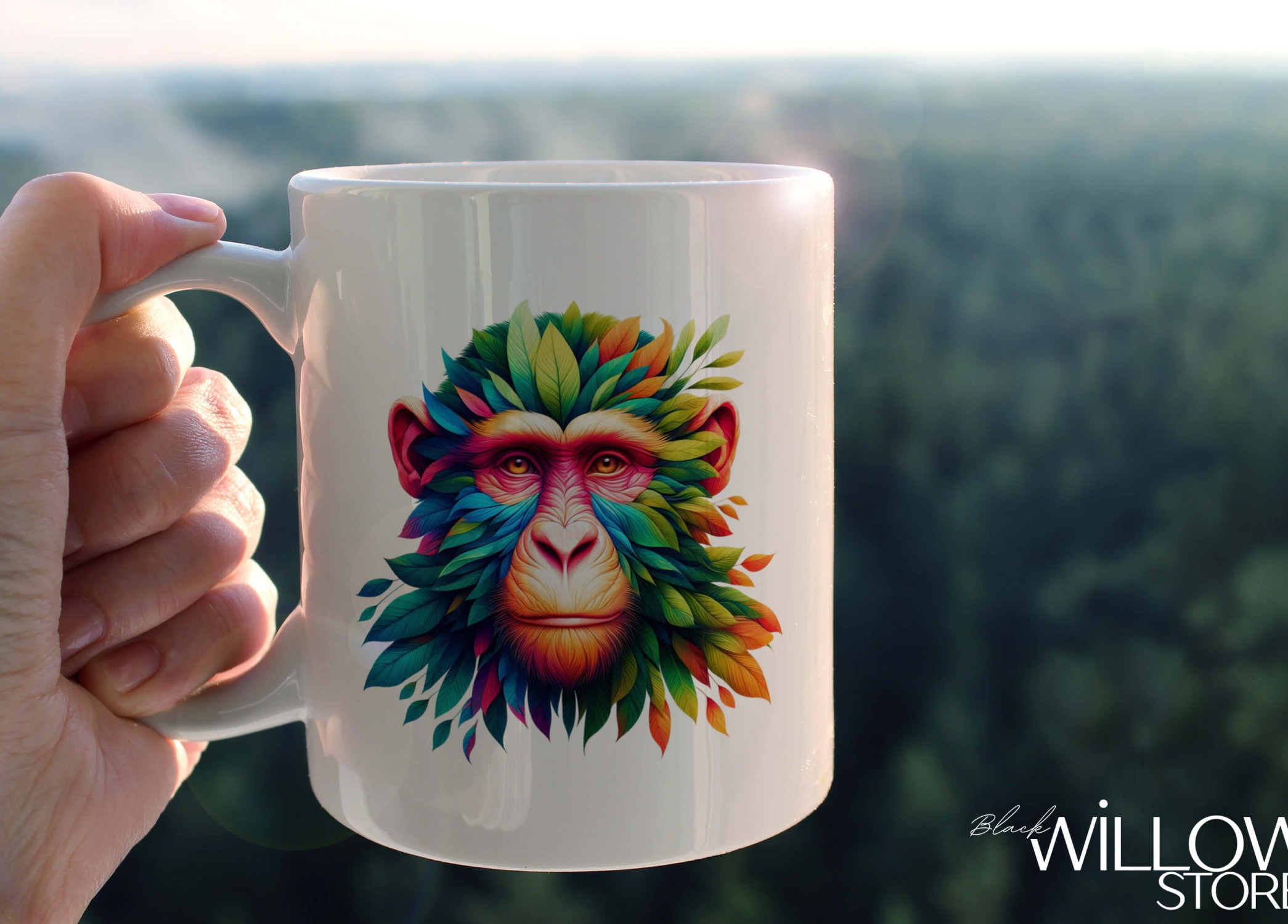 YAPRAK DESENLİ HAYVANLAR SERİSİ 29 , HEDİYELİK ,SEVİMLİ HAYVANLAR,YÜKSEK KALİTE PORSELEN KUPA BARDAK