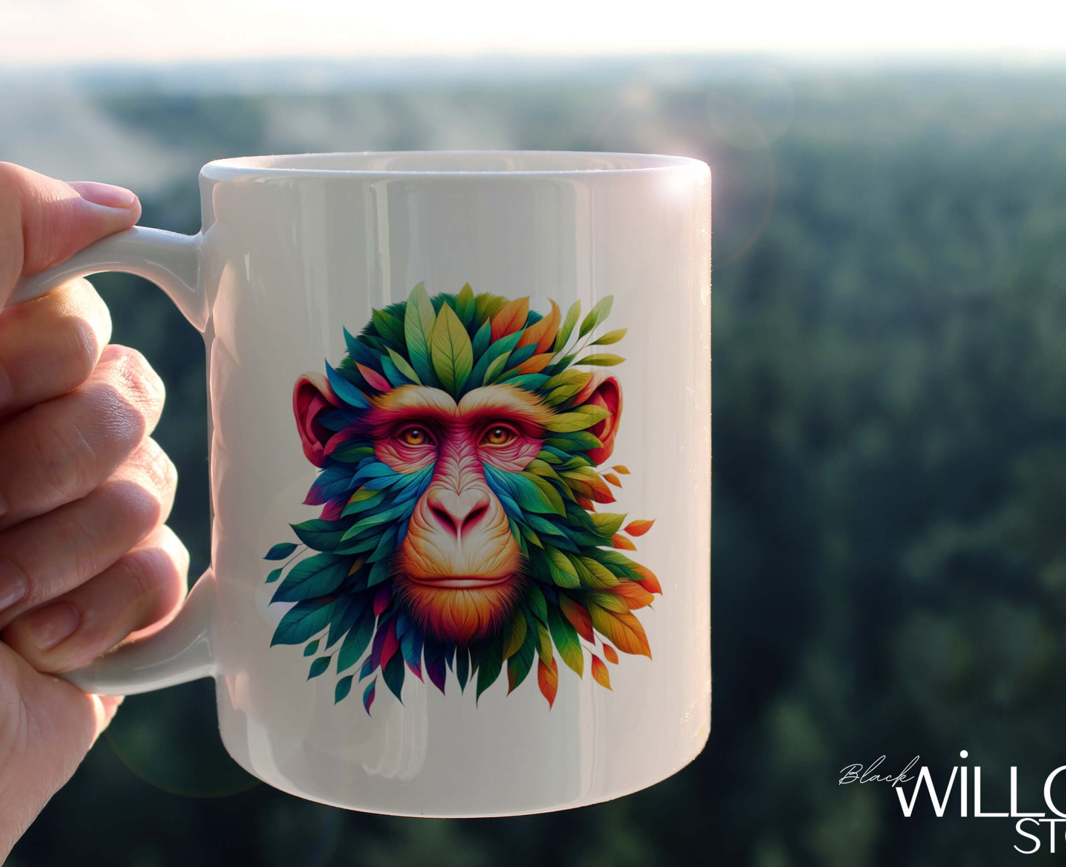 YAPRAK DESENLİ HAYVANLAR SERİSİ 29 , HEDİYELİK ,SEVİMLİ HAYVANLAR,YÜKSEK KALİTE PORSELEN KUPA BARDAK