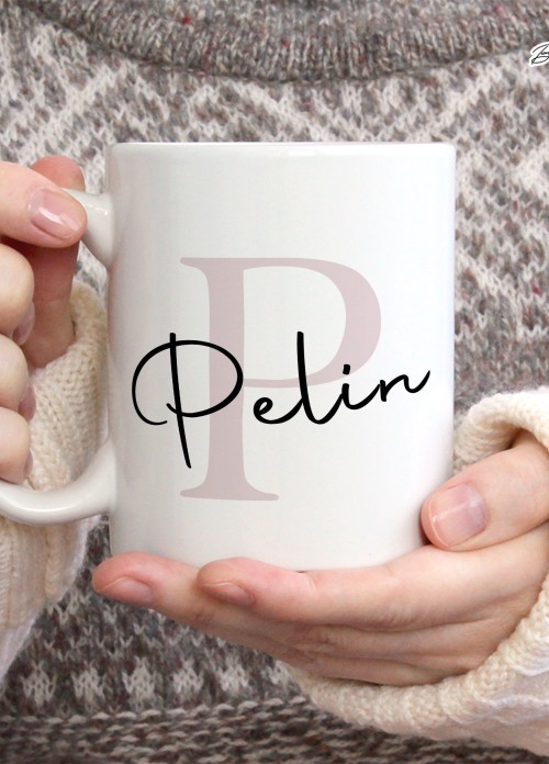KİŞİYE ÖZEL KADIN İSİMLİ P HARFİ PORSELEN KUPA BARDAK,MODERN,ESTETİK,HEDİYE,KALİTELİ