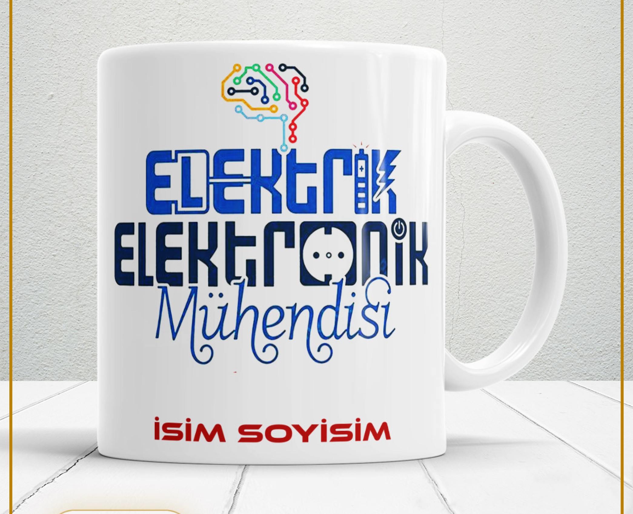 ELEKTRİK VE ELEKTRONİK MÜHENDİSİ TEMALI PORSELEN KUPA BARDAK,HEDİYELİK,YÜKSEK KALİTE,MESLEKLER TEMALI