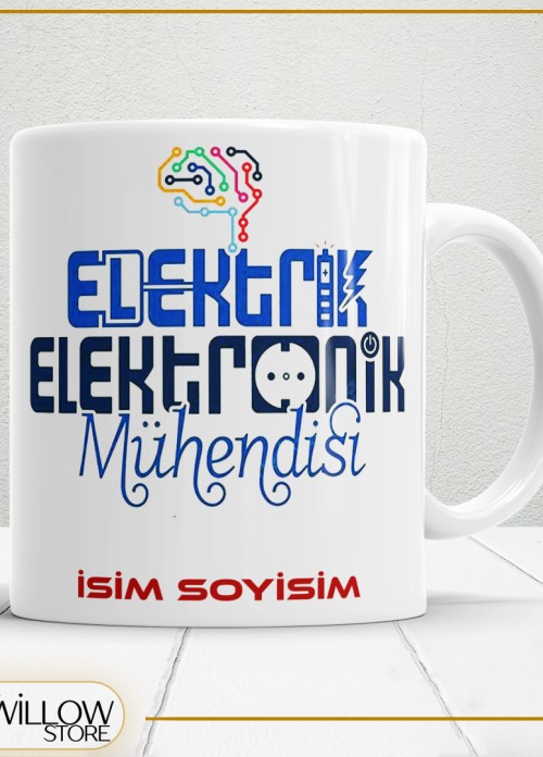 ELEKTRİK VE ELEKTRONİK MÜHENDİSİ TEMALI PORSELEN KUPA BARDAK,HEDİYELİK,YÜKSEK KALİTE,MESLEKLER TEMALI