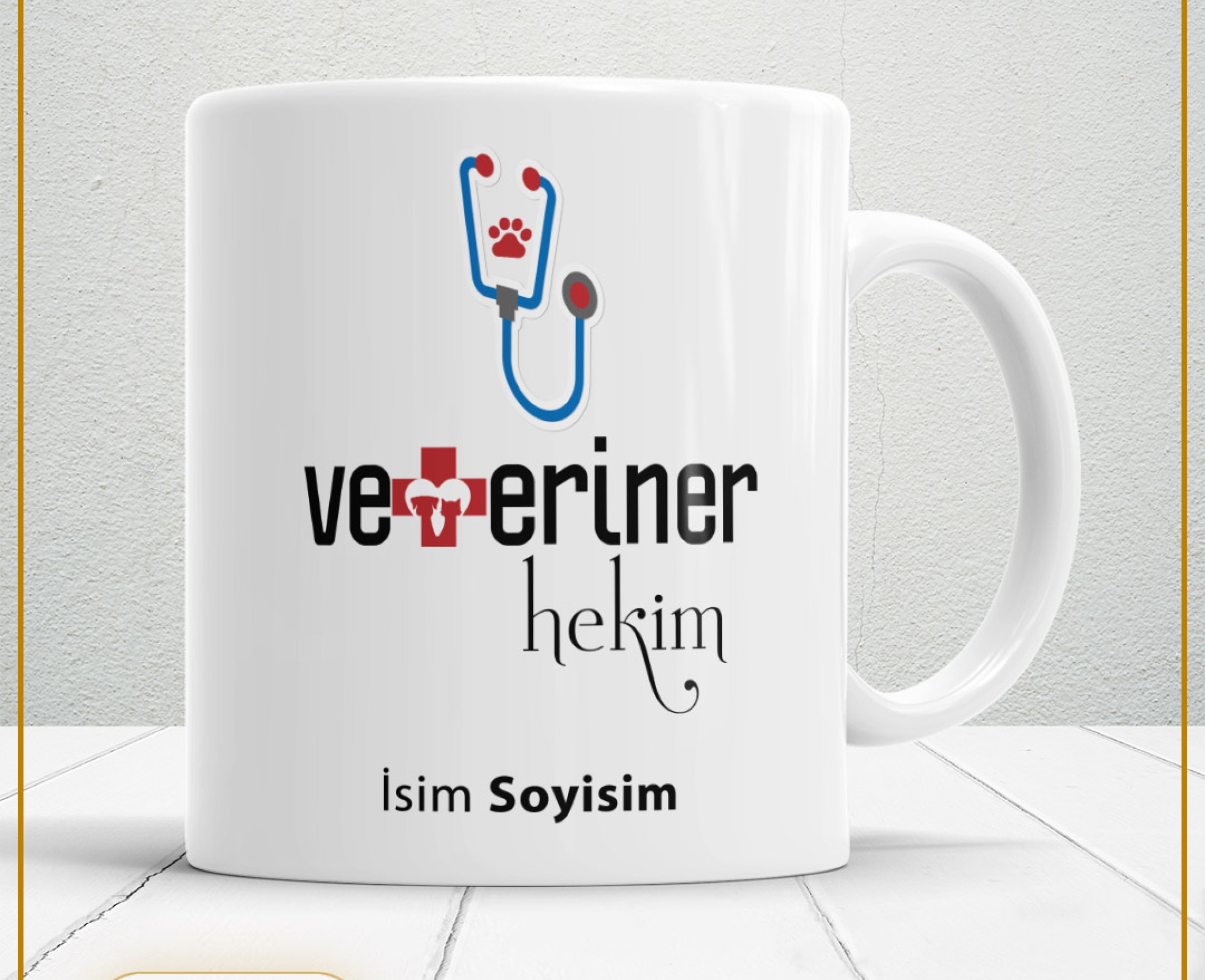 VETERİNER HEKİM TEMALI PORSELEN KUPA BARDAK,HEDİYELİK,YÜKSEK KALİTE,MESLEKLER TEMALI