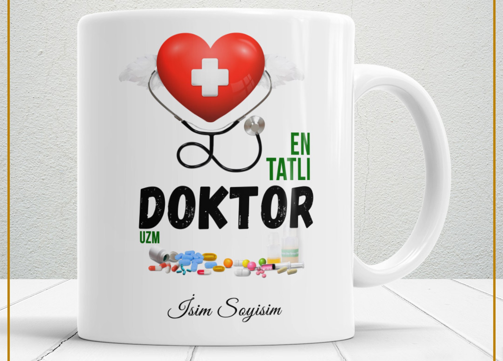 EN TATLI DOKTOR TEMALI PORSELEN KUPA BARDAK,HEDİYELİK,YÜKSEK KALİTE,MESLEKLER TEMALI