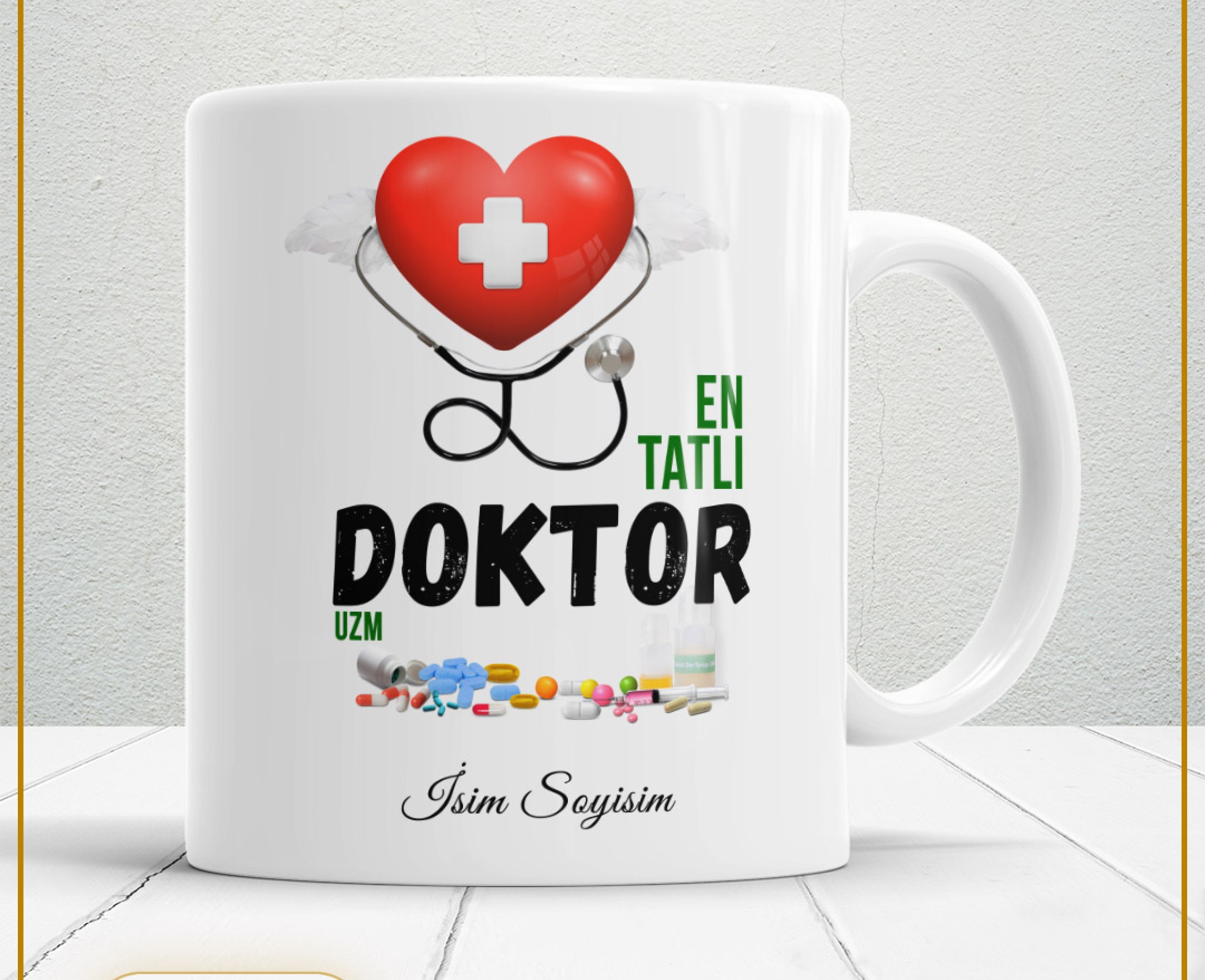 EN TATLI DOKTOR TEMALI PORSELEN KUPA BARDAK,HEDİYELİK,YÜKSEK KALİTE,MESLEKLER TEMALI