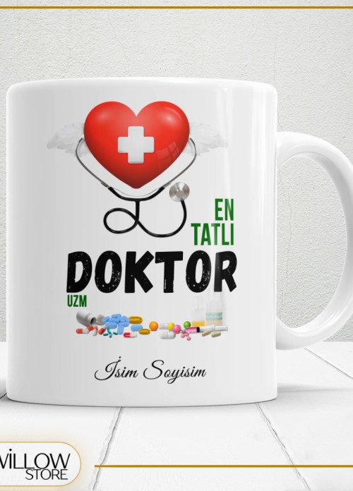 EN TATLI DOKTOR TEMALI PORSELEN KUPA BARDAK,HEDİYELİK,YÜKSEK KALİTE,MESLEKLER TEMALI