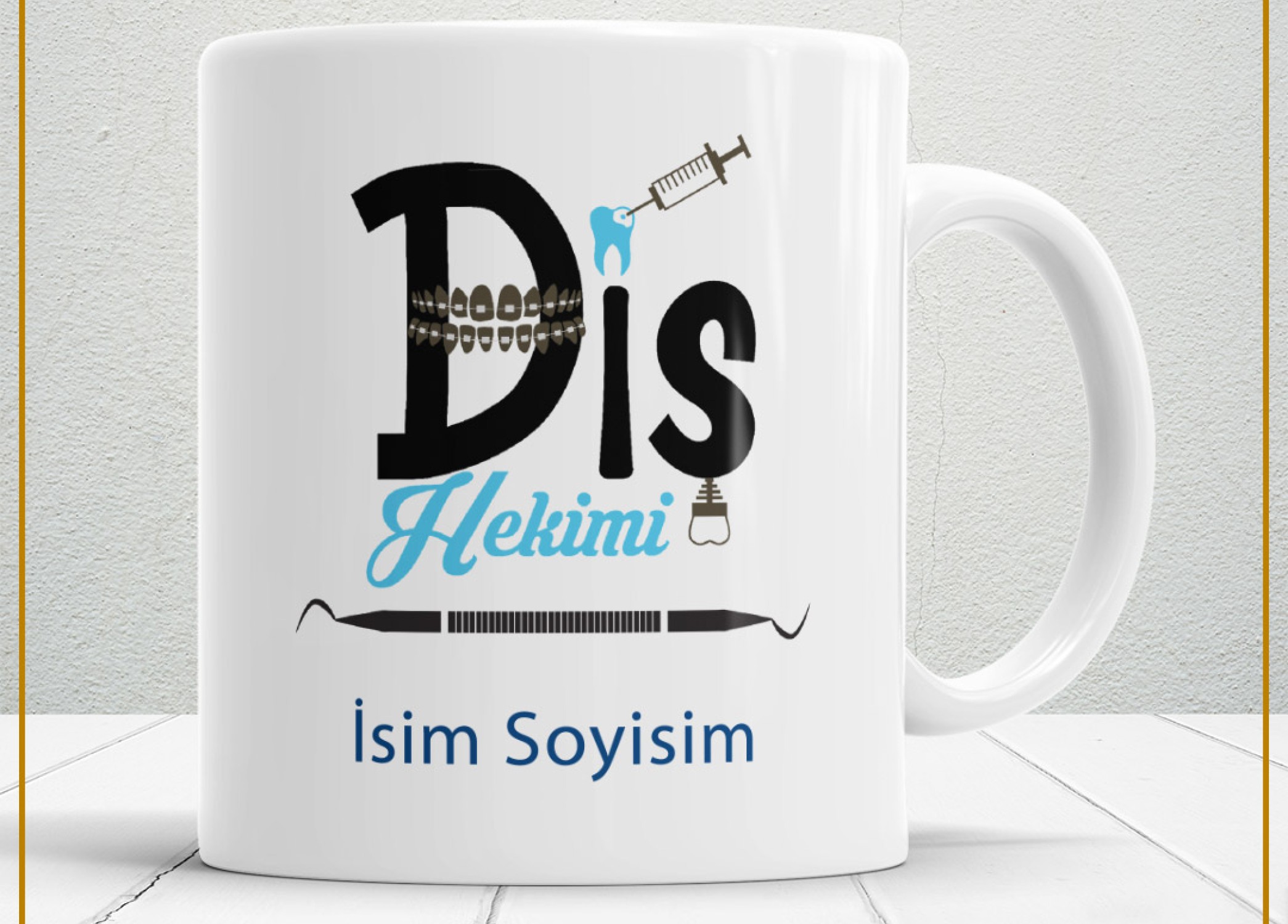 DİŞ HEKİMİ TEMALI PORSELEN KUPA BARDAK,HEDİYELİK,YÜKSEK KALİTE,MESLEKLER TEMALI
