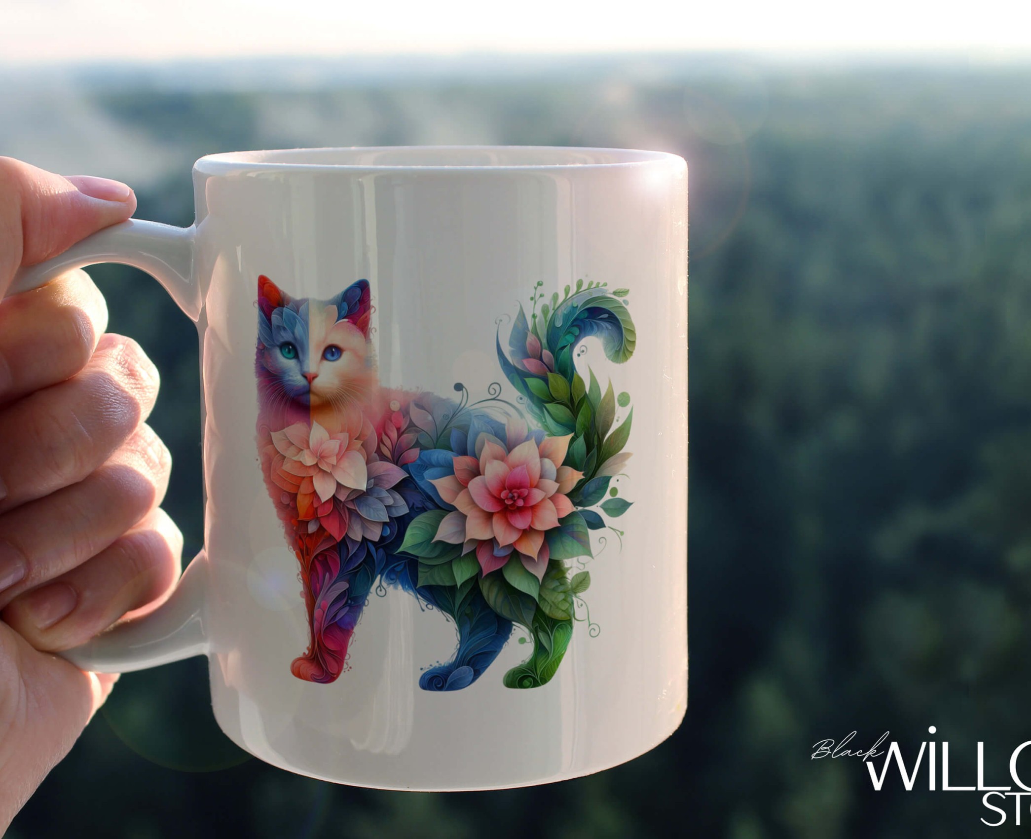 YAPRAK DESENLİ HAYVANLAR SERİSİ 17 , HEDİYELİK ,SEVİMLİ HAYVANLAR,YÜKSEK KALİTE PORSELEN KUPA BARDAK