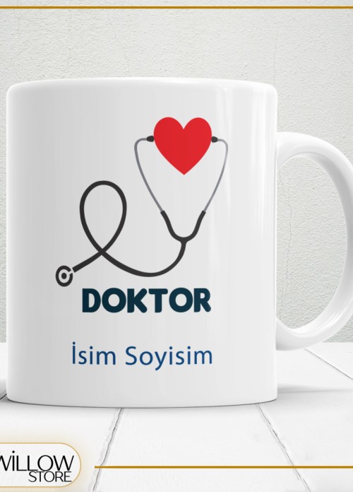 DOKTOR 5 TEMALI PORSELEN KUPA BARDAK,HEDİYELİK,YÜKSEK KALİTE,MESLEKLER TEMALI