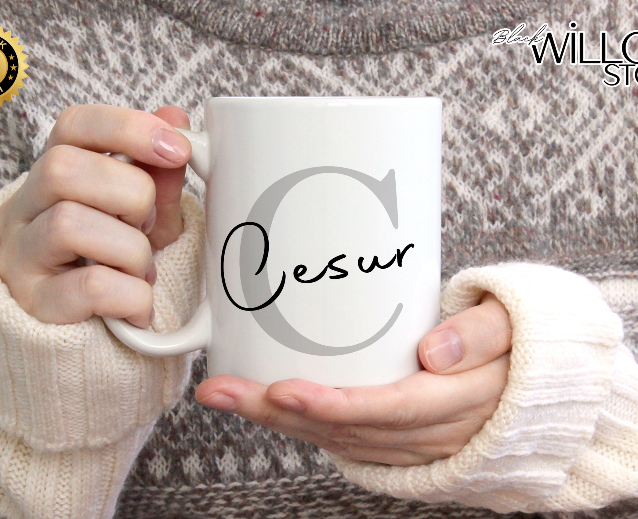 KİŞİYE ÖZEL ERKEK İSİMLİ C HARFİ PORSELEN KUPA BARDAK,MODERN,ESTETİK,HEDİYE,KALİTELİ