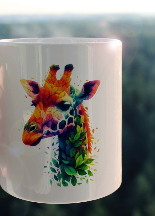 YAPRAK DESENLİ HAYVANLAR SERİSİ 42 , HEDİYELİK ,SEVİMLİ HAYVANLAR,YÜKSEK KALİTE PORSELEN KUPA BARDAK