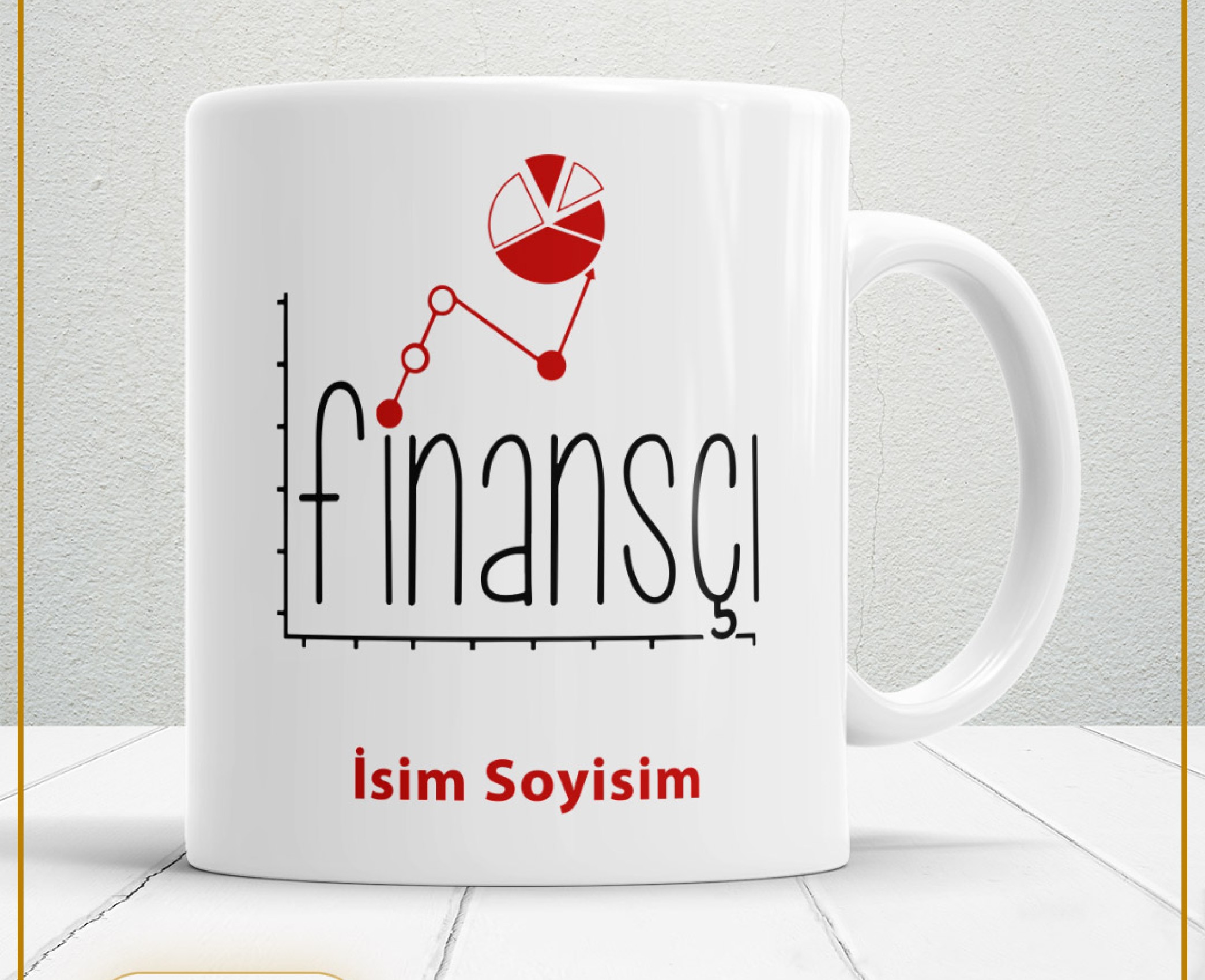 FİNANSÇI 2 TEMALI PORSELEN KUPA BARDAK,HEDİYELİK,YÜKSEK KALİTE,MESLEKLER TEMALI