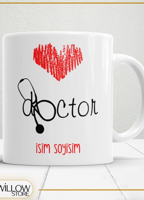 DOKTOR 3 TEMALI PORSELEN KUPA BARDAK,HEDİYELİK,YÜKSEK KALİTE,MESLEKLER TEMALI