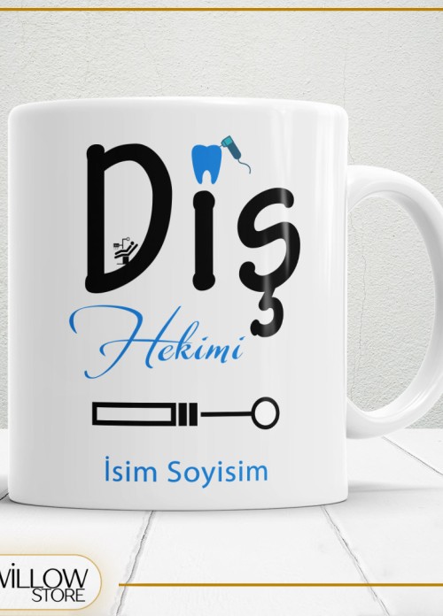 DİŞ HEKİMİ 2 TEMALI PORSELEN KUPA BARDAK,HEDİYELİK,YÜKSEK KALİTE,MESLEKLER TEMALI