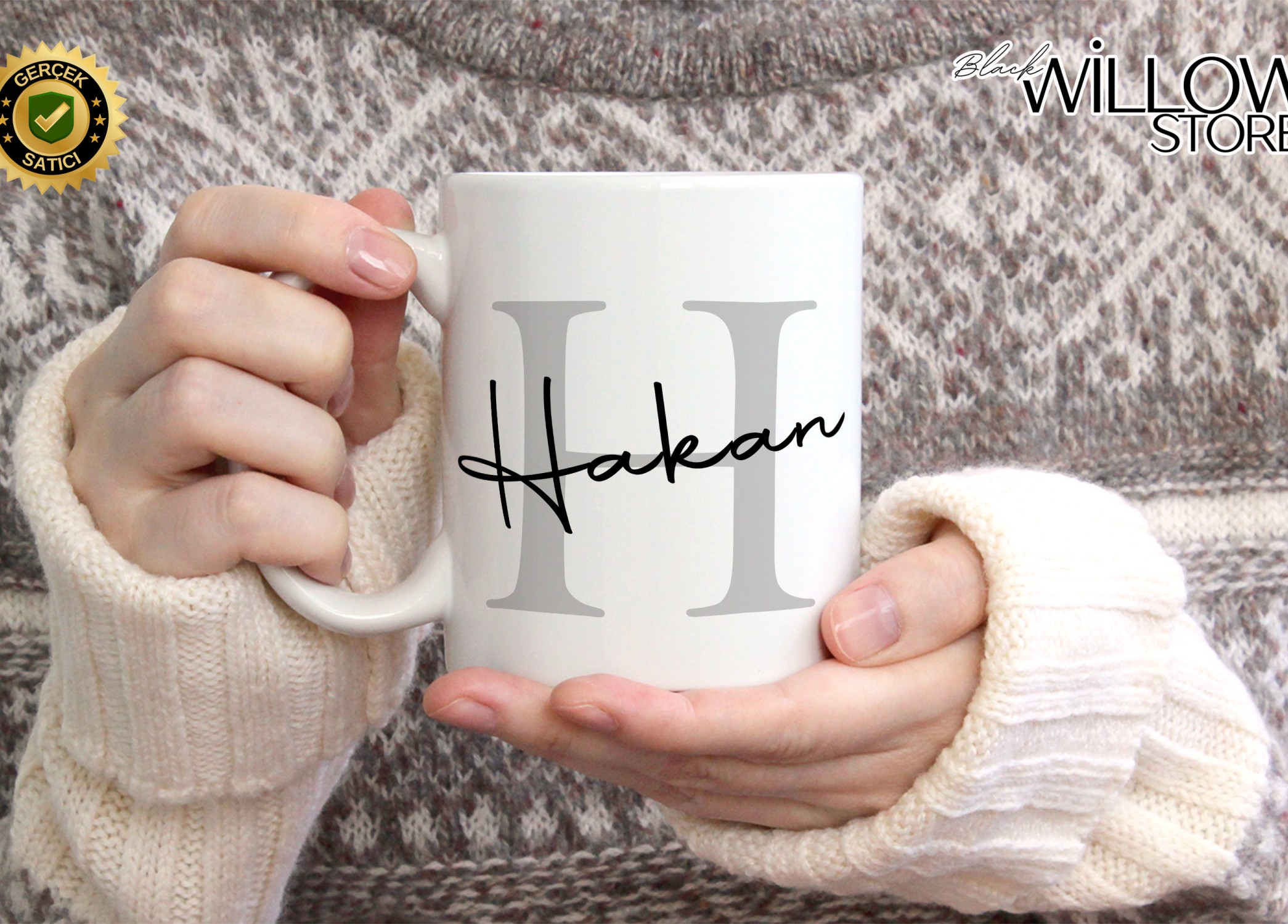 KİŞİYE ÖZEL ERKEK İSİMLİ H HARFİ PORSELEN KUPA BARDAK,MODERN,ESTETİK,HEDİYE,KALİTELİ