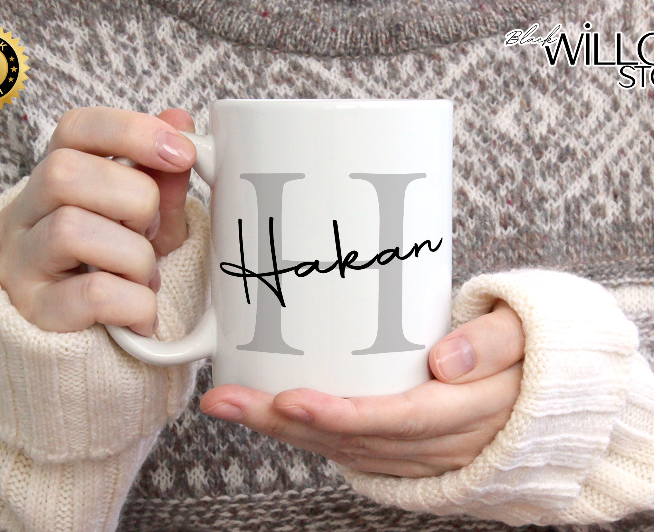 KİŞİYE ÖZEL ERKEK İSİMLİ H HARFİ PORSELEN KUPA BARDAK,MODERN,ESTETİK,HEDİYE,KALİTELİ