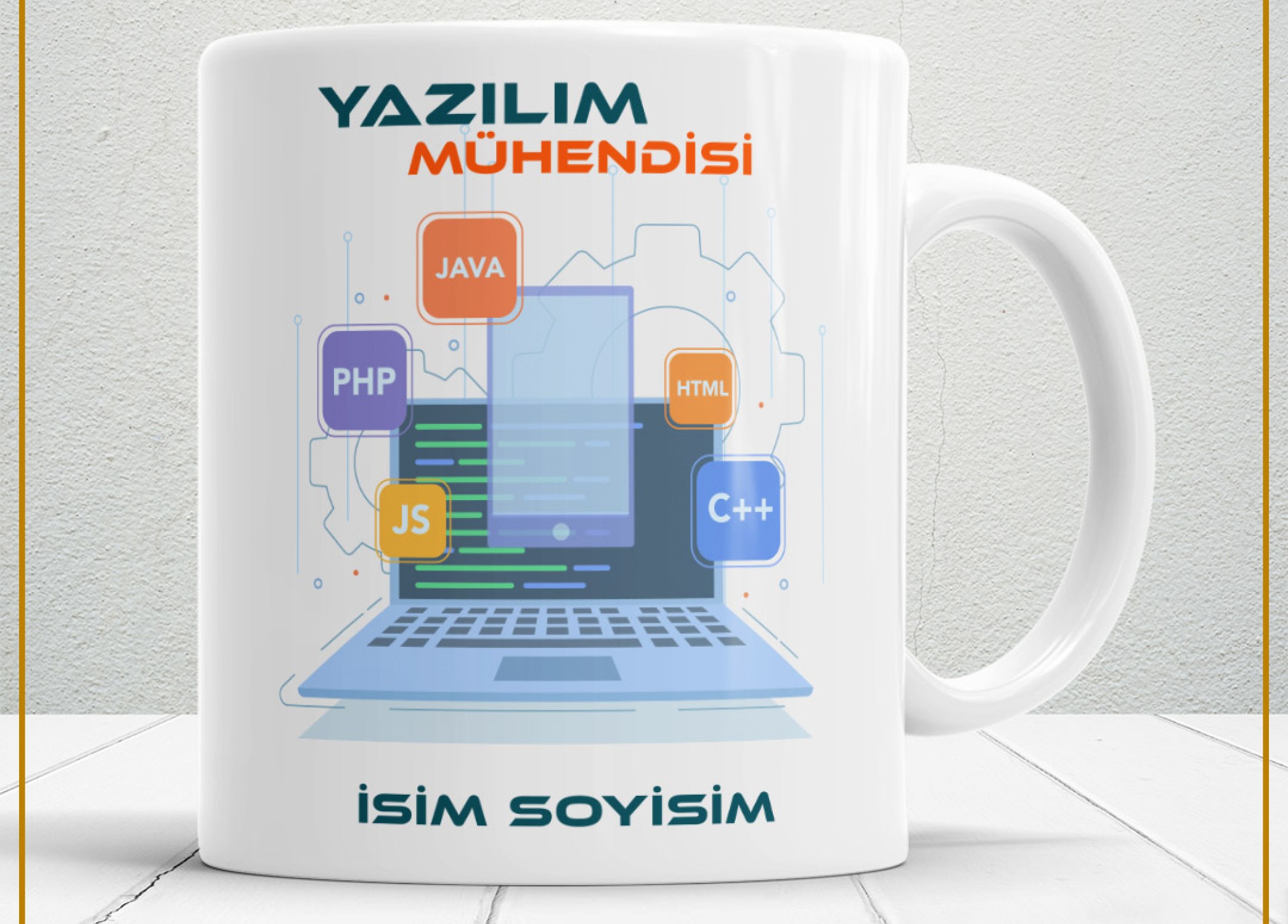 YAZILIM MÜHENDİSİ TEMALI PORSELEN KUPA BARDAK,HEDİYELİK,YÜKSEK KALİTE,MESLEKLER TEMALI