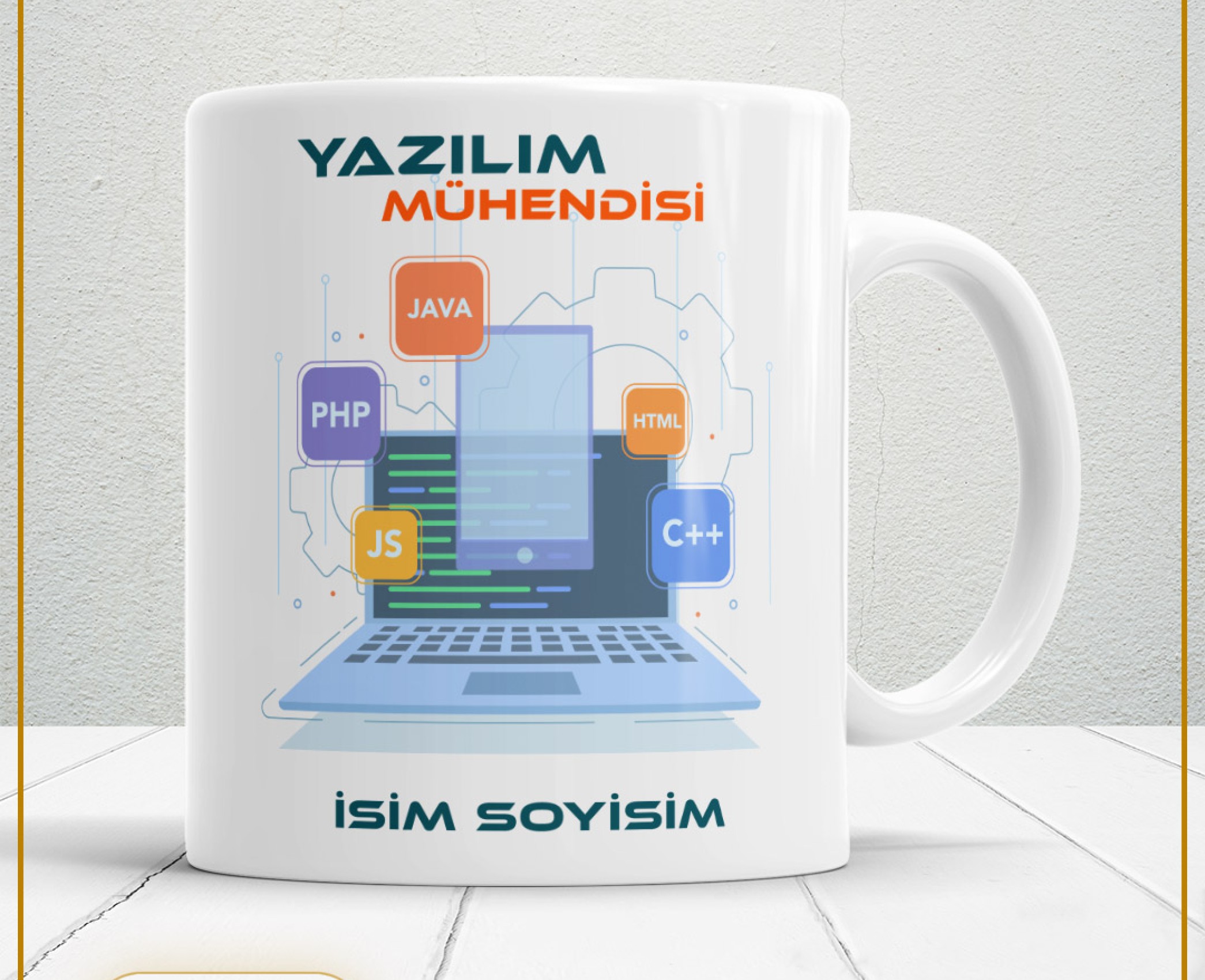 YAZILIM MÜHENDİSİ TEMALI PORSELEN KUPA BARDAK,HEDİYELİK,YÜKSEK KALİTE,MESLEKLER TEMALI