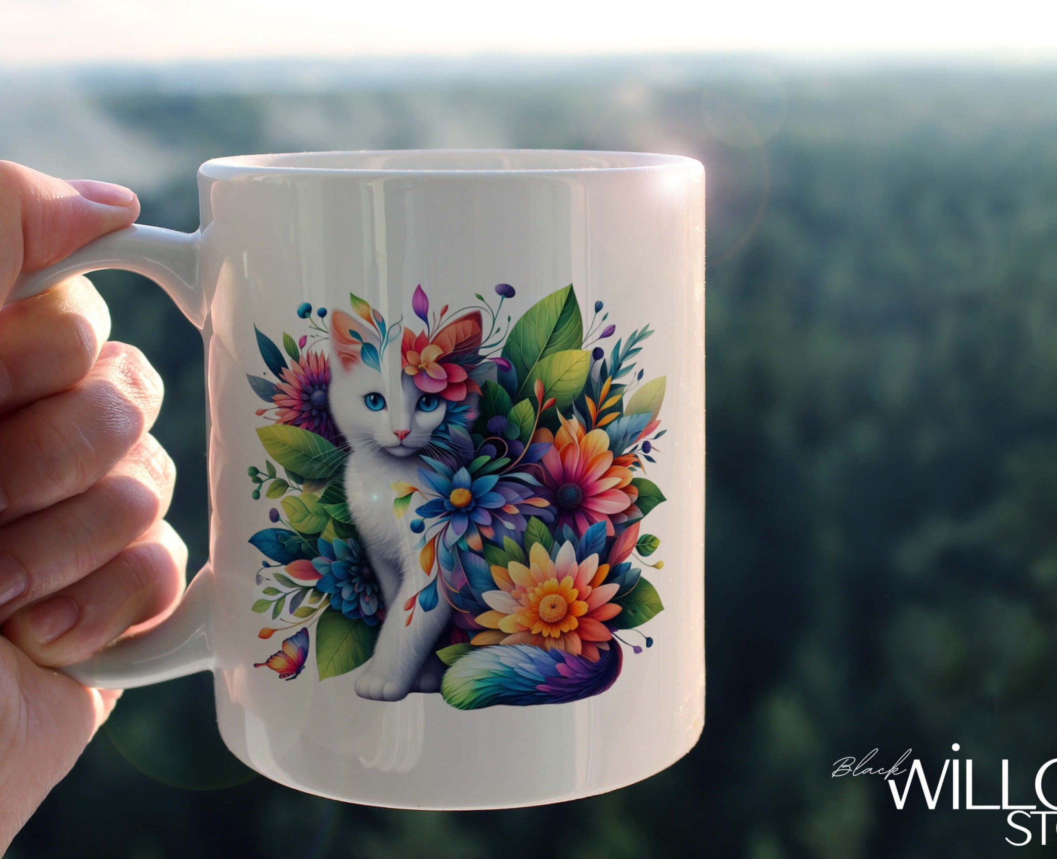 YAPRAK DESENLİ HAYVANLAR SERİSİ 15 , HEDİYELİK ,SEVİMLİ HAYVANLAR,YÜKSEK KALİTE PORSELEN KUPA BARDAK