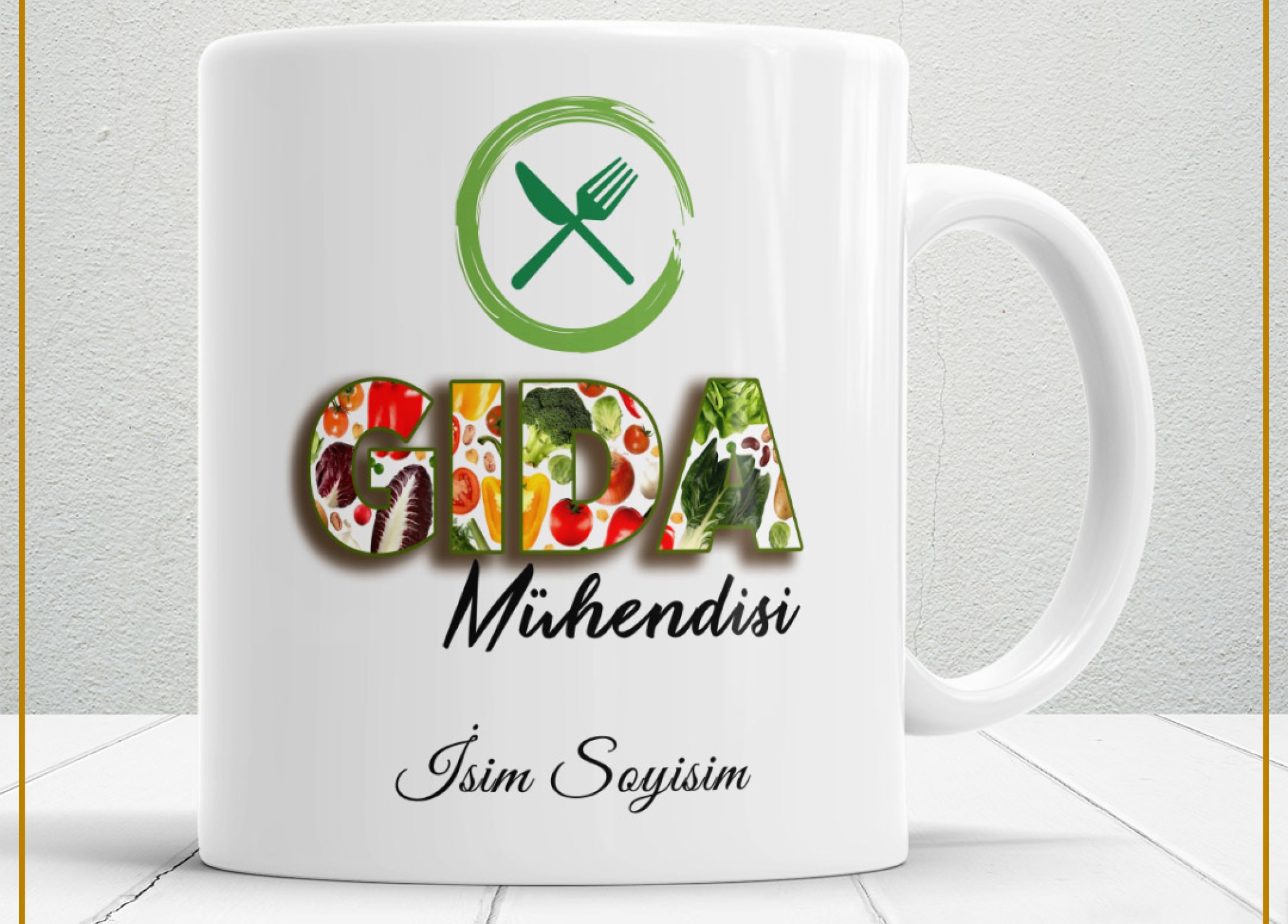 GIDA MÜHENDİSİ 3 TEMALI PORSELEN KUPA BARDAK,HEDİYELİK,YÜKSEK KALİTE,MESLEKLER TEMALI