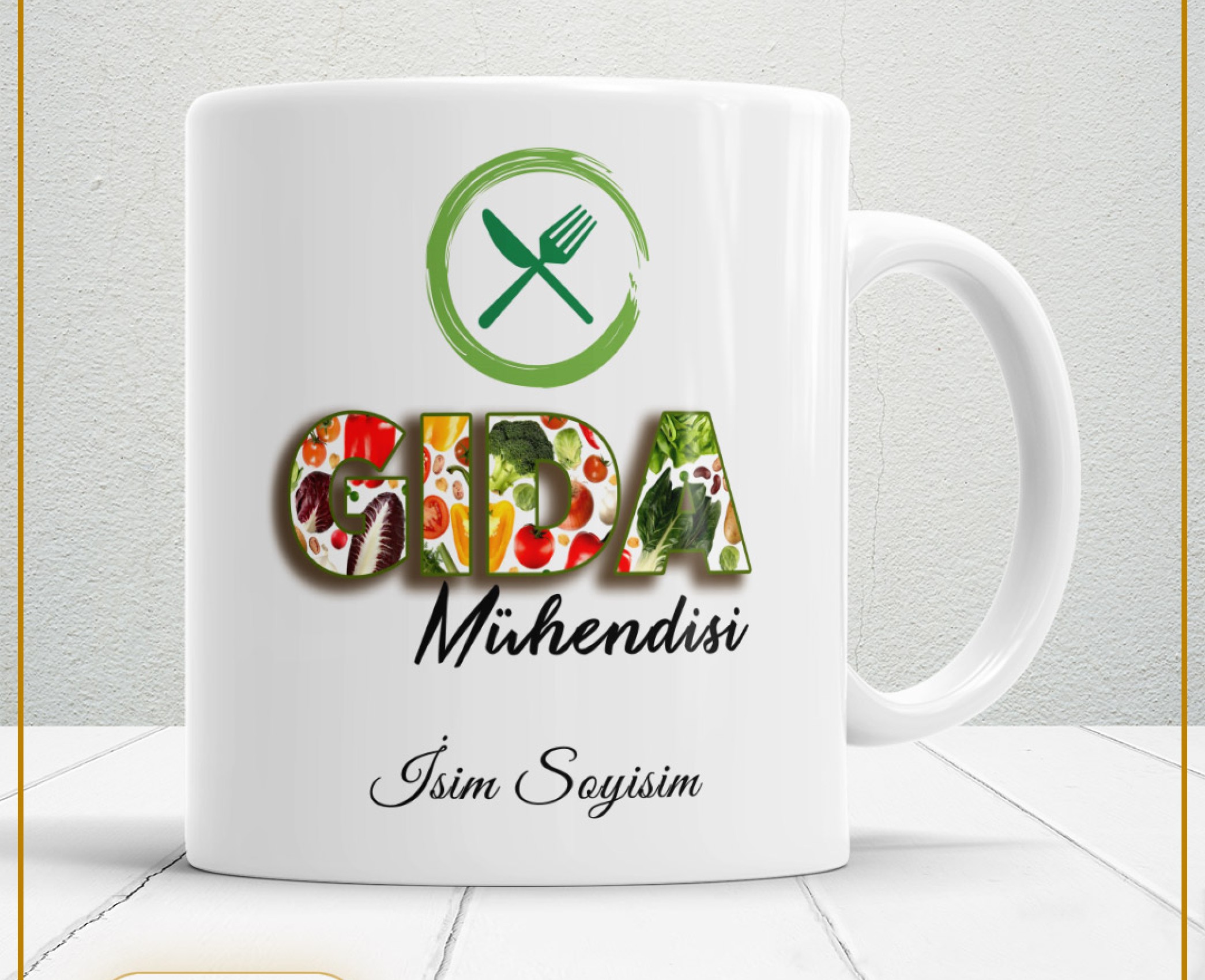 GIDA MÜHENDİSİ 3 TEMALI PORSELEN KUPA BARDAK,HEDİYELİK,YÜKSEK KALİTE,MESLEKLER TEMALI