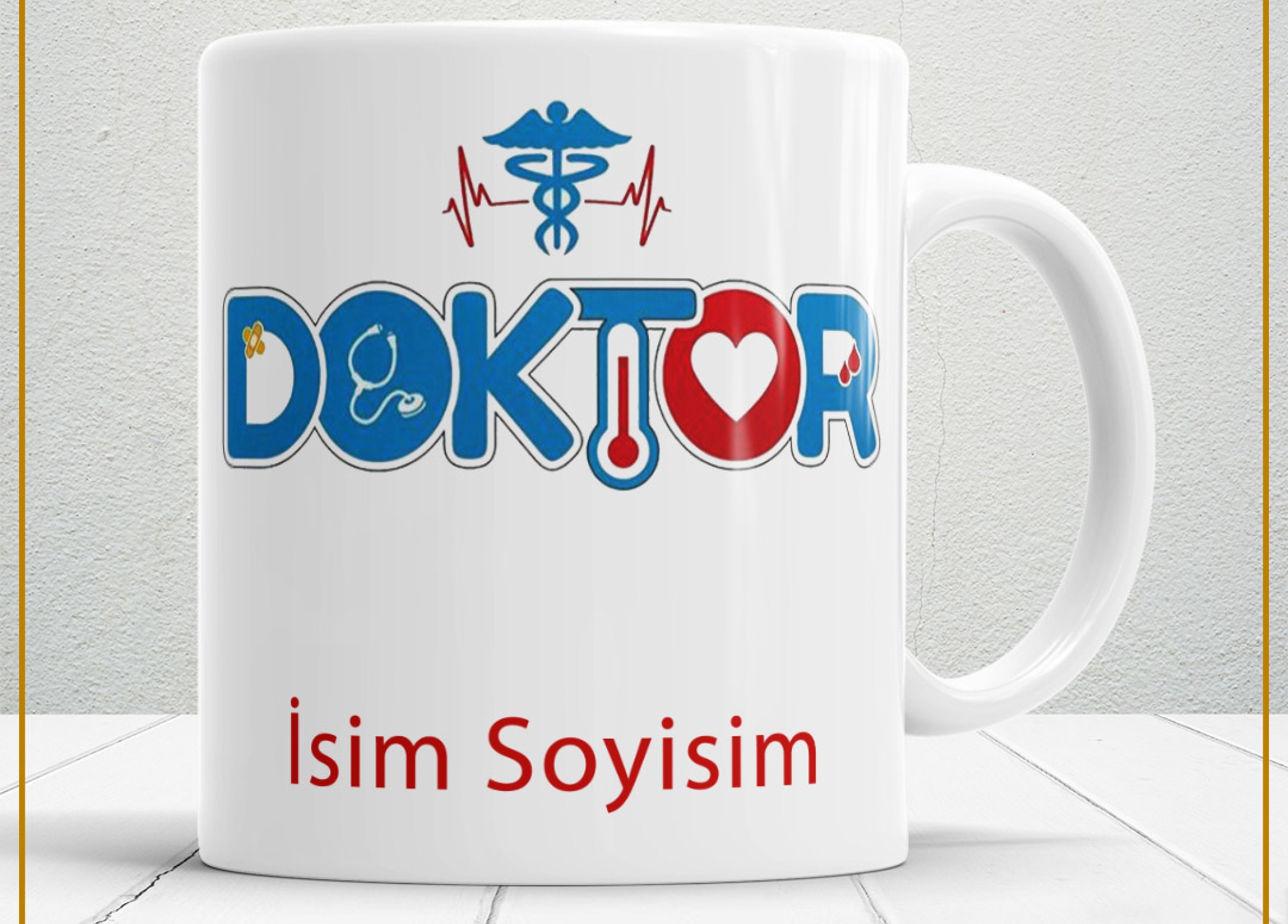 DOKTOR 4 TEMALI PORSELEN KUPA BARDAK,HEDİYELİK,YÜKSEK KALİTE,MESLEKLER TEMALI