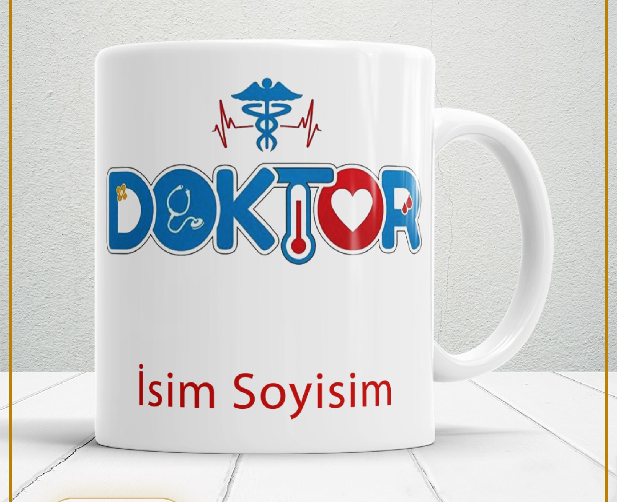 DOKTOR 4 TEMALI PORSELEN KUPA BARDAK,HEDİYELİK,YÜKSEK KALİTE,MESLEKLER TEMALI