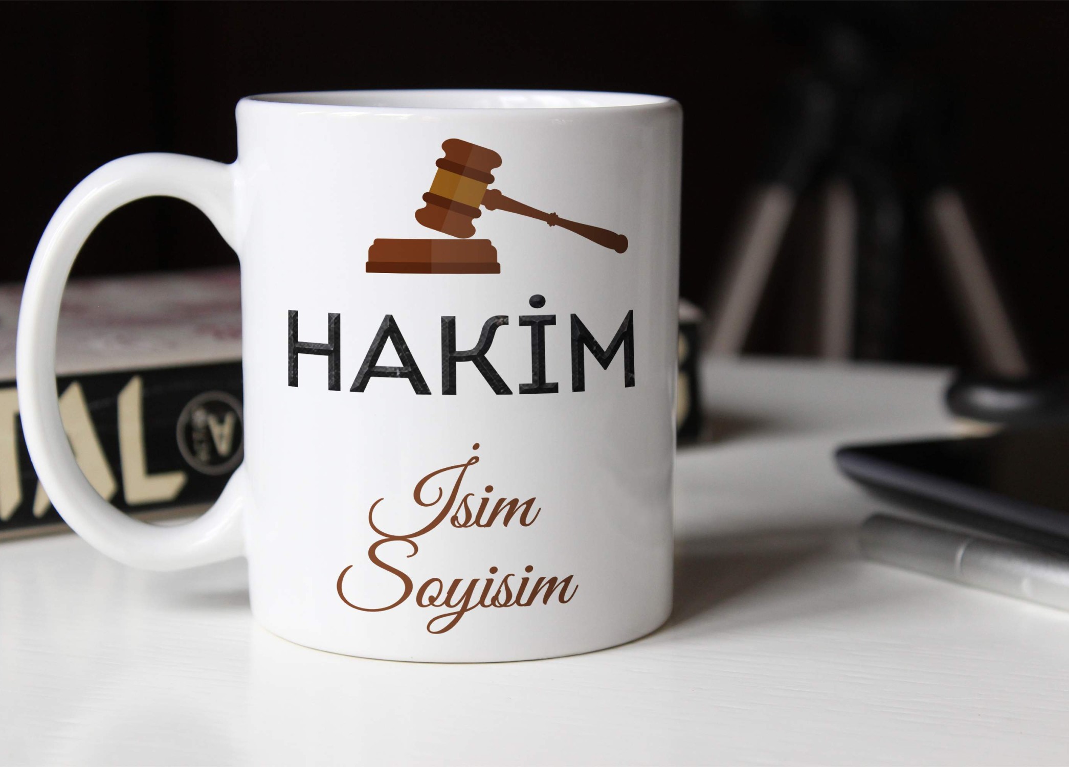 HAKİM TEMALI PORSELEN KUPA BARDAK,HEDİYELİK,YÜKSEK KALİTE,MESLEKLER TEMALI