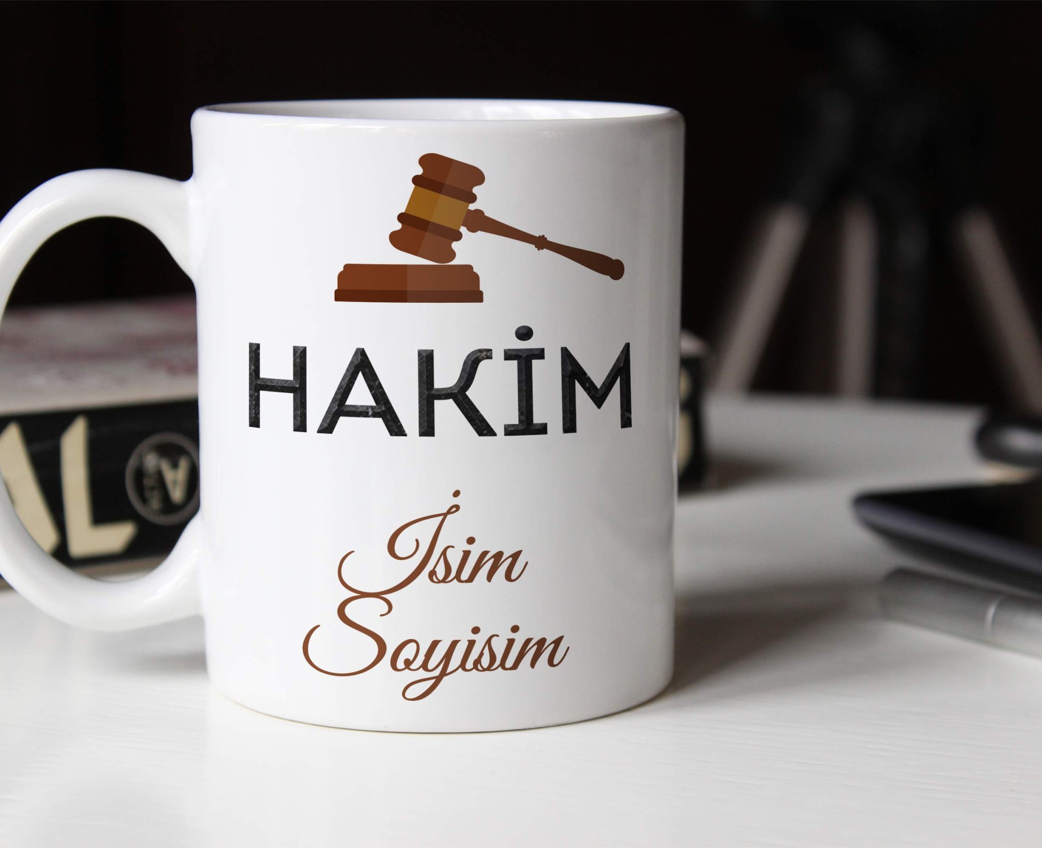 HAKİM TEMALI PORSELEN KUPA BARDAK,HEDİYELİK,YÜKSEK KALİTE,MESLEKLER TEMALI