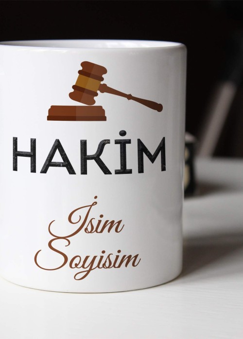 HAKİM TEMALI PORSELEN KUPA BARDAK,HEDİYELİK,YÜKSEK KALİTE,MESLEKLER TEMALI