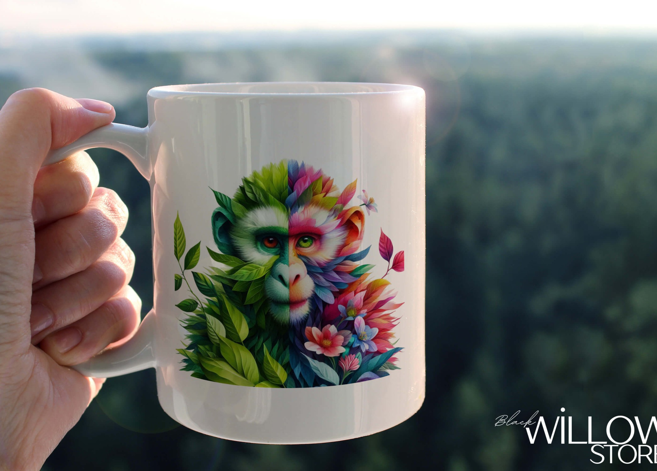 YAPRAK DESENLİ HAYVANLAR SERİSİ 30 , HEDİYELİK ,SEVİMLİ HAYVANLAR,YÜKSEK KALİTE PORSELEN KUPA BARDAK