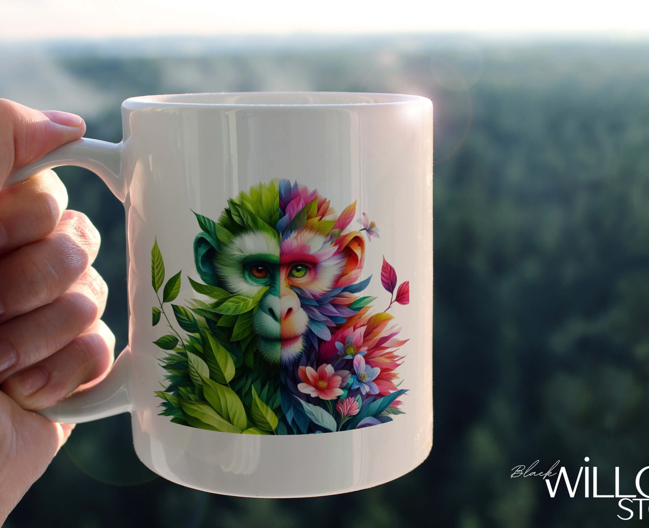 YAPRAK DESENLİ HAYVANLAR SERİSİ 30 , HEDİYELİK ,SEVİMLİ HAYVANLAR,YÜKSEK KALİTE PORSELEN KUPA BARDAK