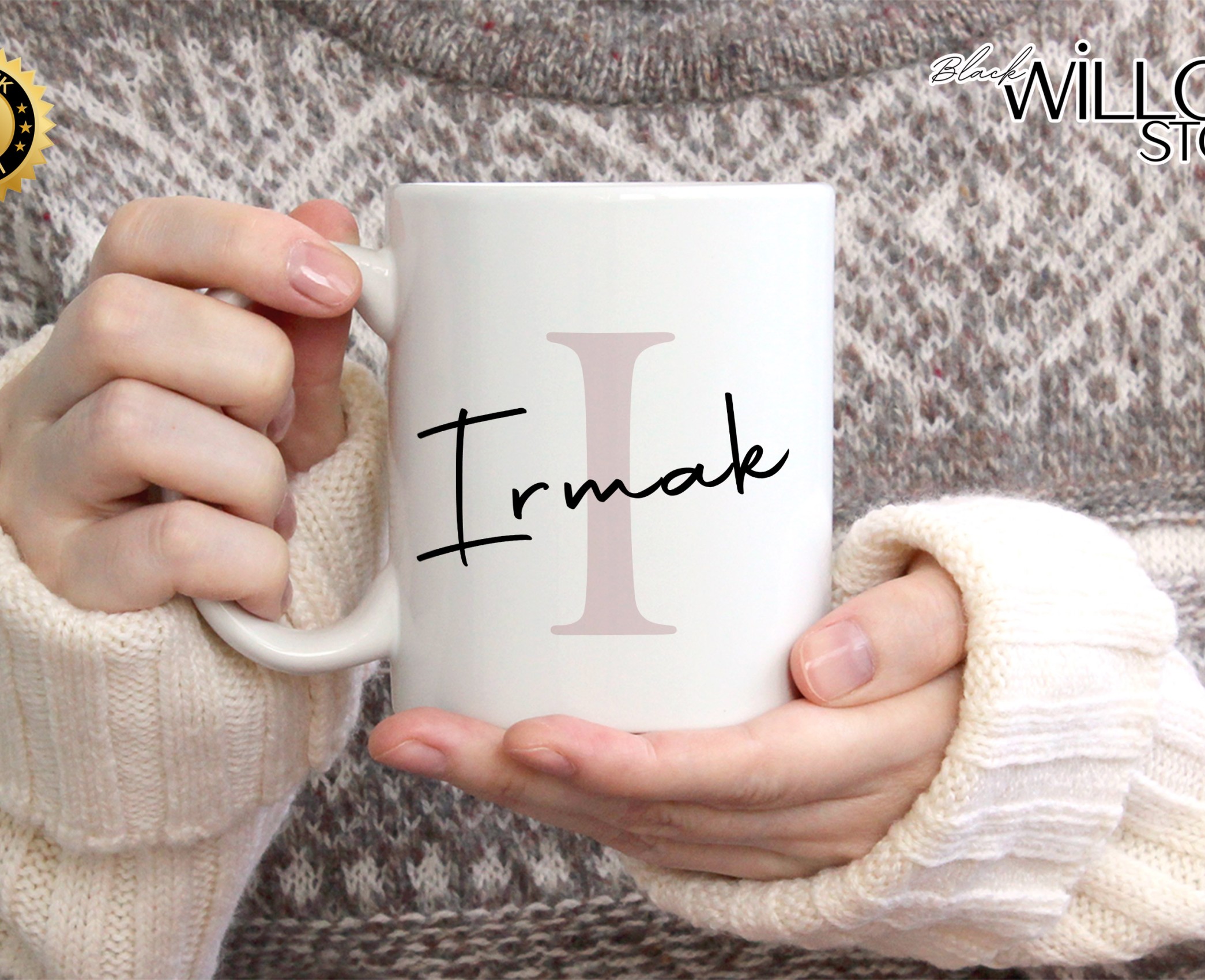 KİŞİYE ÖZEL KADIN İSİMLİ I HARFİ PORSELEN KUPA BARDAK,MODERN,ESTETİK,HEDİYE,KALİTELİ