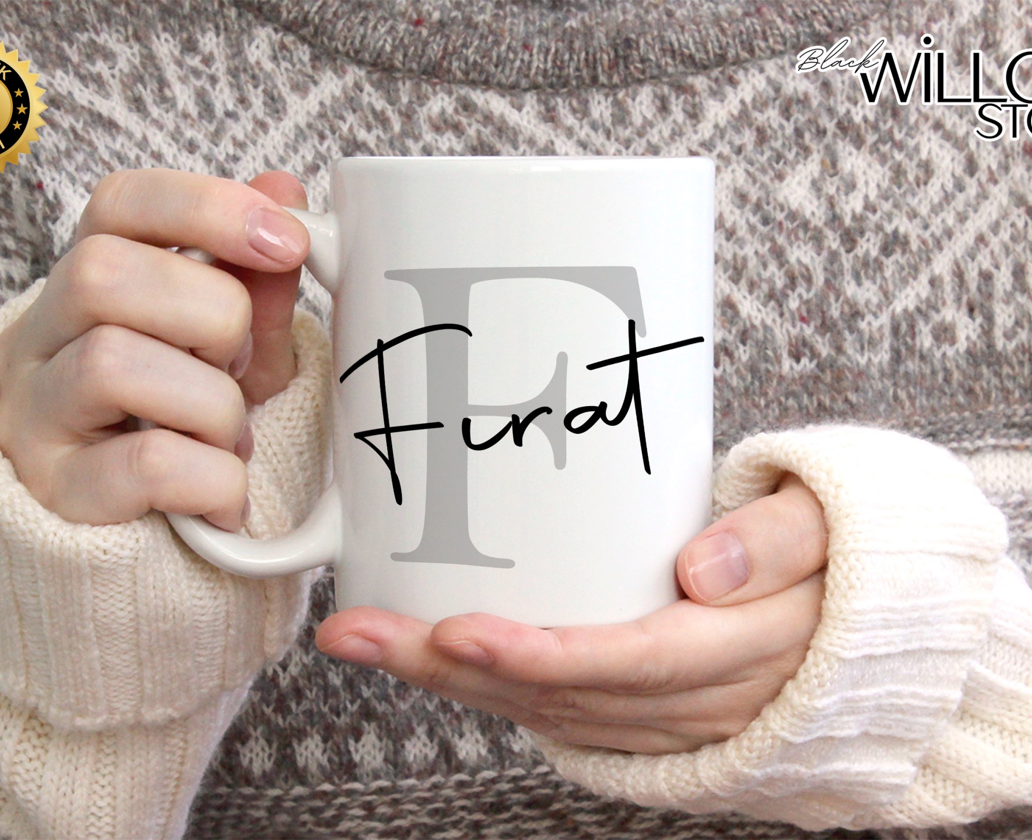 KİŞİYE ÖZEL ERKEK İSİMLİ F HARFİ PORSELEN KUPA BARDAK,MODERN,ESTETİK,HEDİYE,KALİTELİ