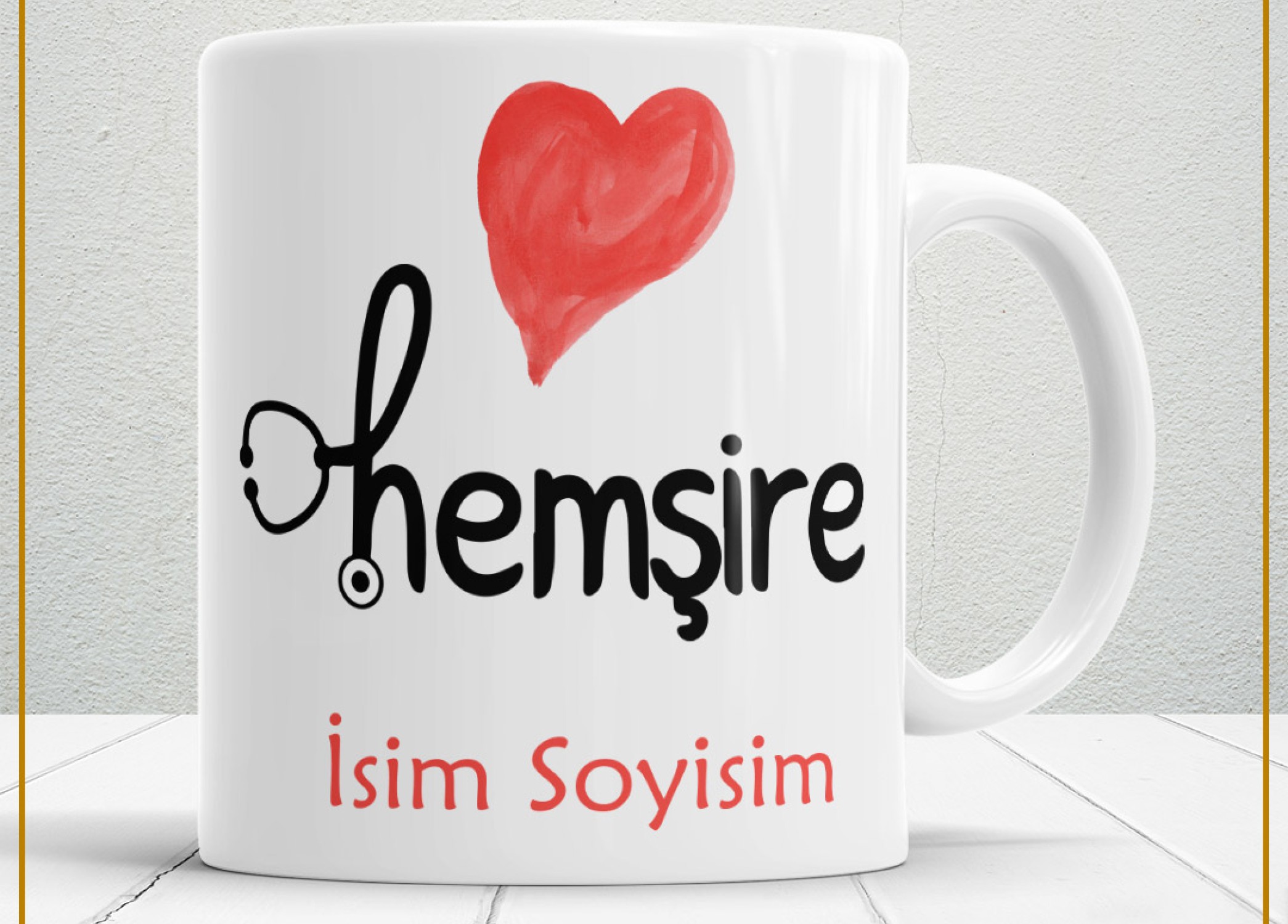 HEMŞİRE 2 TEMALI PORSELEN KUPA BARDAK,HEDİYELİK,YÜKSEK KALİTE,MESLEKLER TEMALI