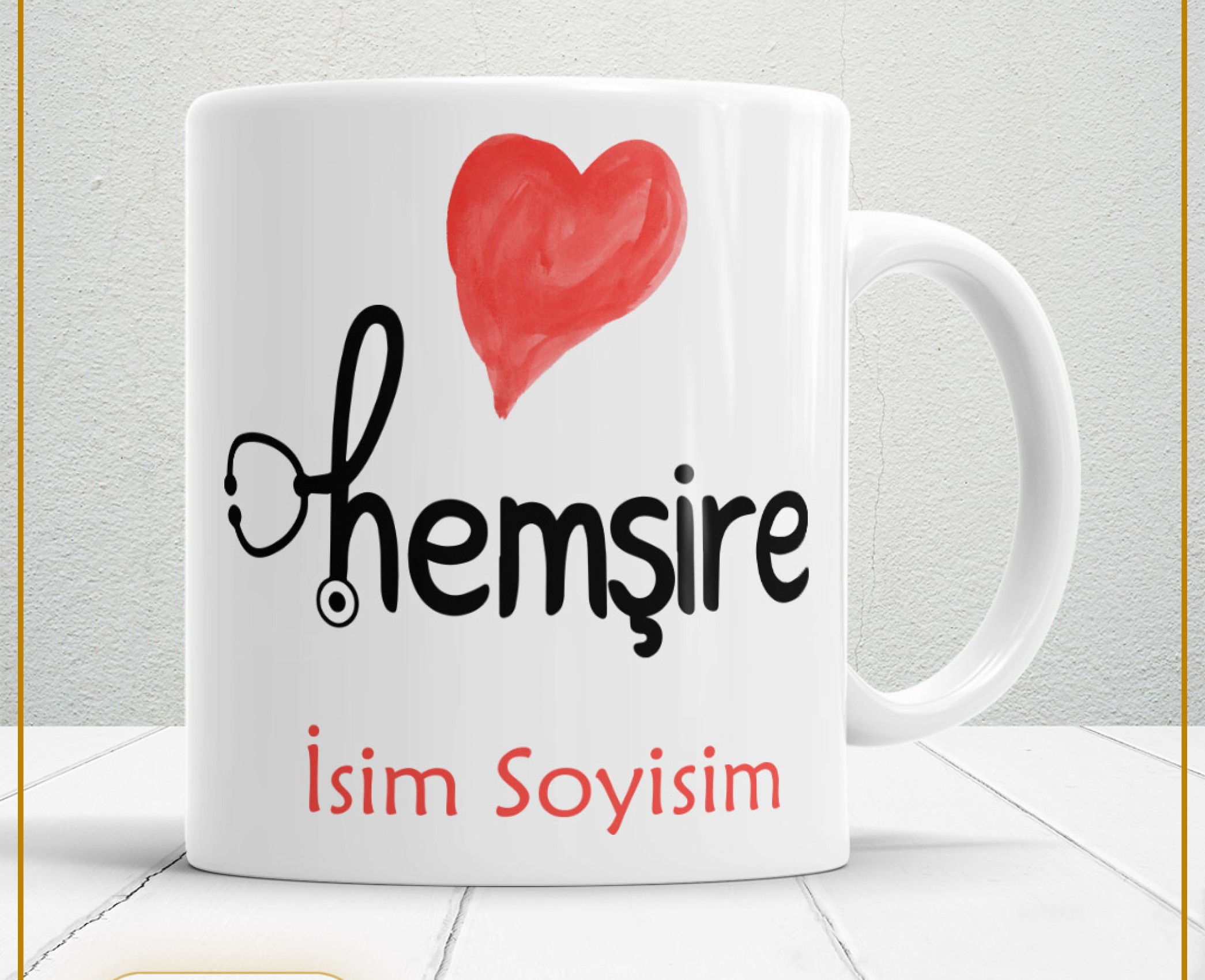 HEMŞİRE 2 TEMALI PORSELEN KUPA BARDAK,HEDİYELİK,YÜKSEK KALİTE,MESLEKLER TEMALI