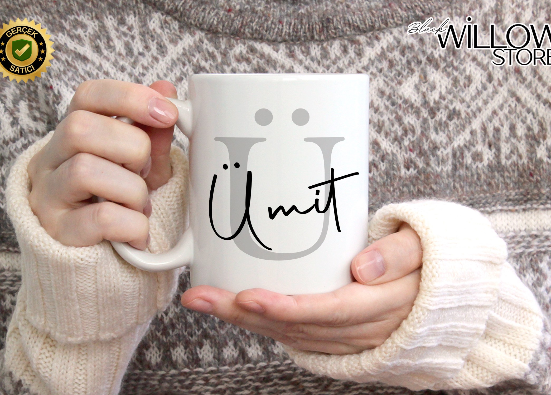 KİŞİYE ÖZEL ERKEK İSİMLİ Ü HARFİ PORSELEN KUPA BARDAK,MODERN,ESTETİK,HEDİYE,KALİTELİ