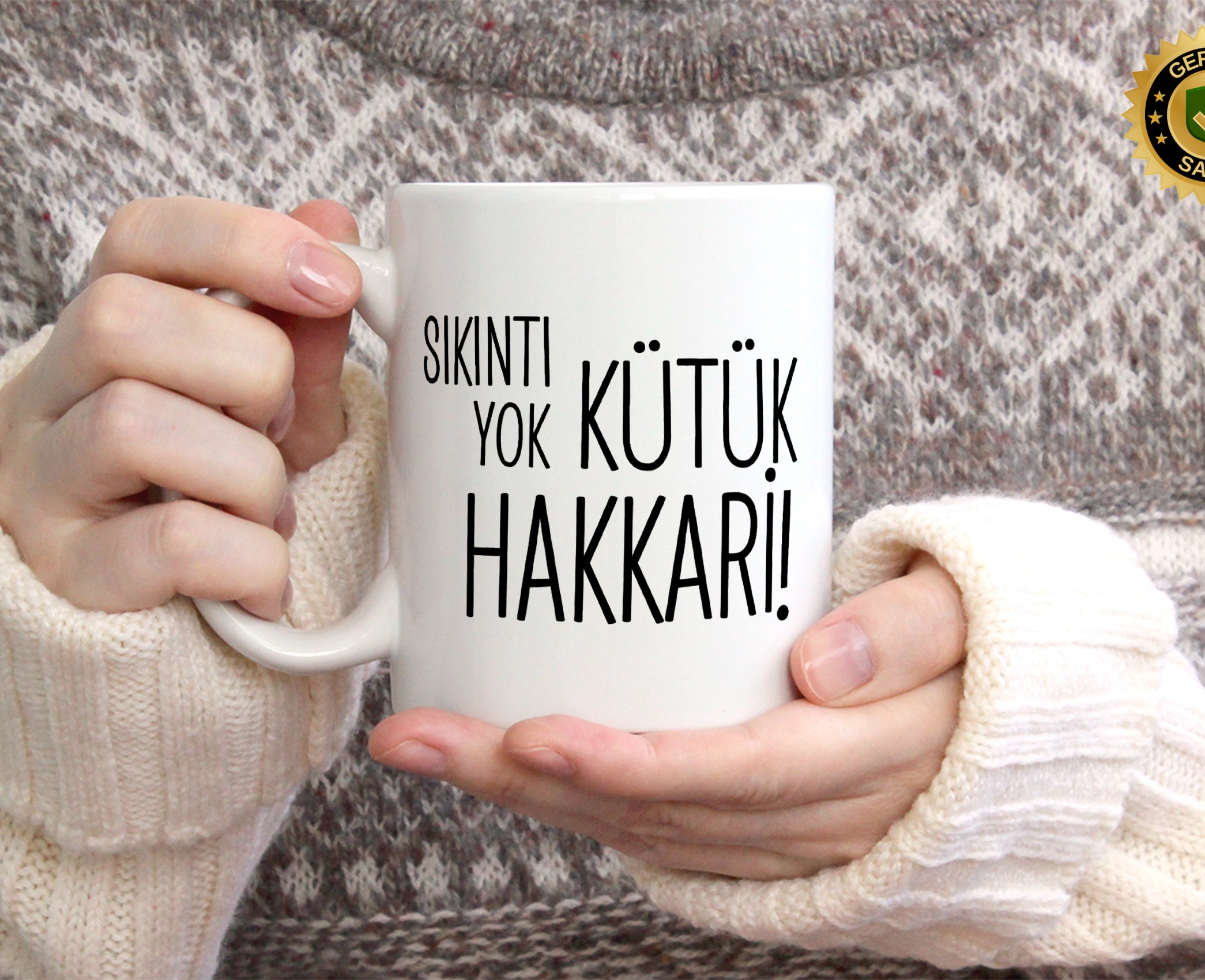 Sıkıntı Yok Kütük Hakkari Temalı Porselen Kupa Bardak,Mizah,Hediyelik,Kişiselleştirilebir