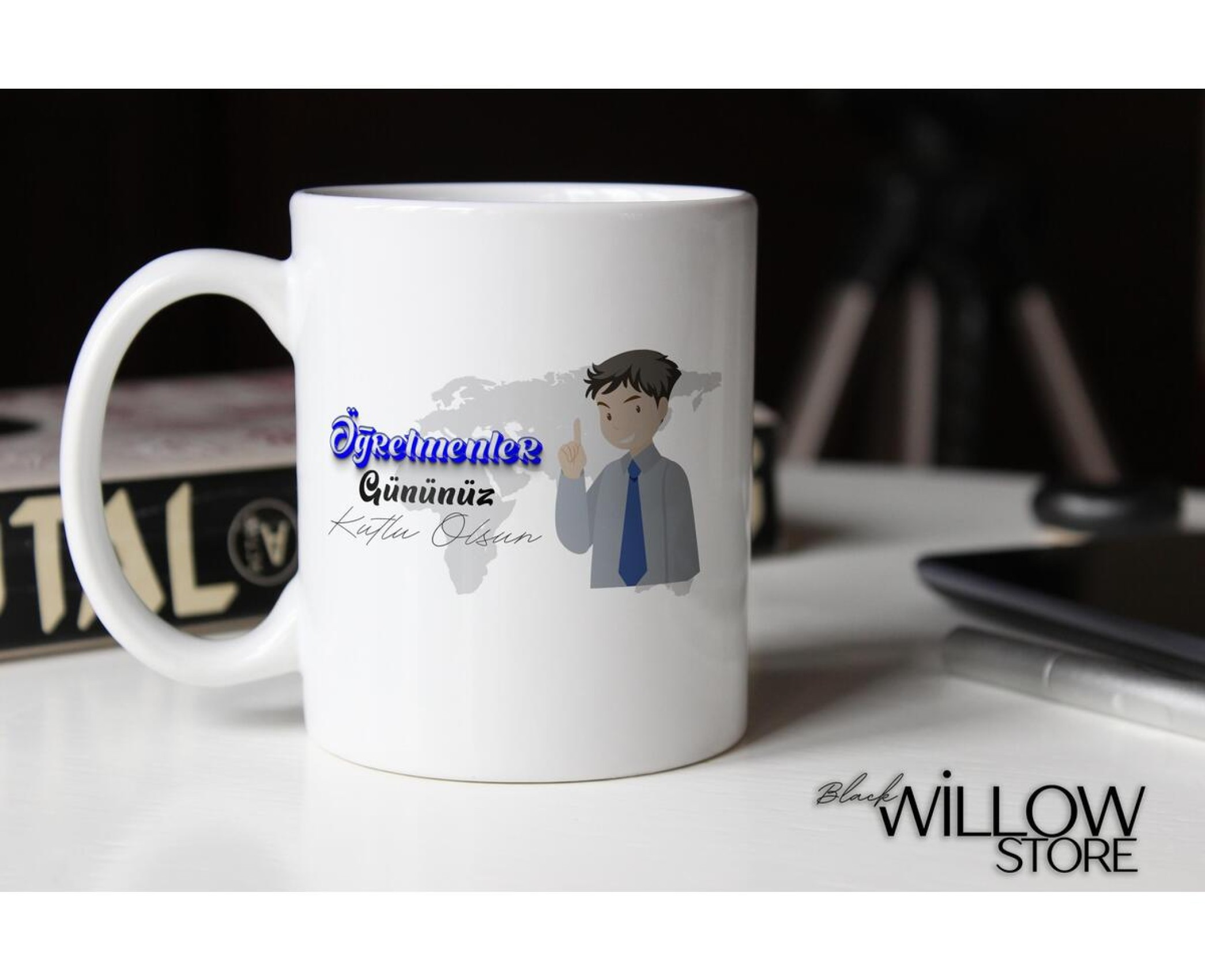 ÖĞRETMENLER GÜNÜ TEMALI KİŞİYE ÖZEL SERAMİK KUPA BARDAK