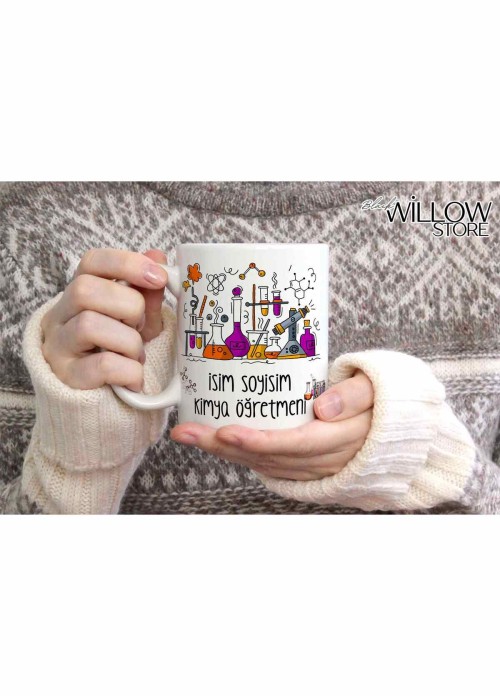 KİMYA ÖĞRETMENİ TEMALI KİŞİYE ÖZEL SERAMİK KUPA BARDAK