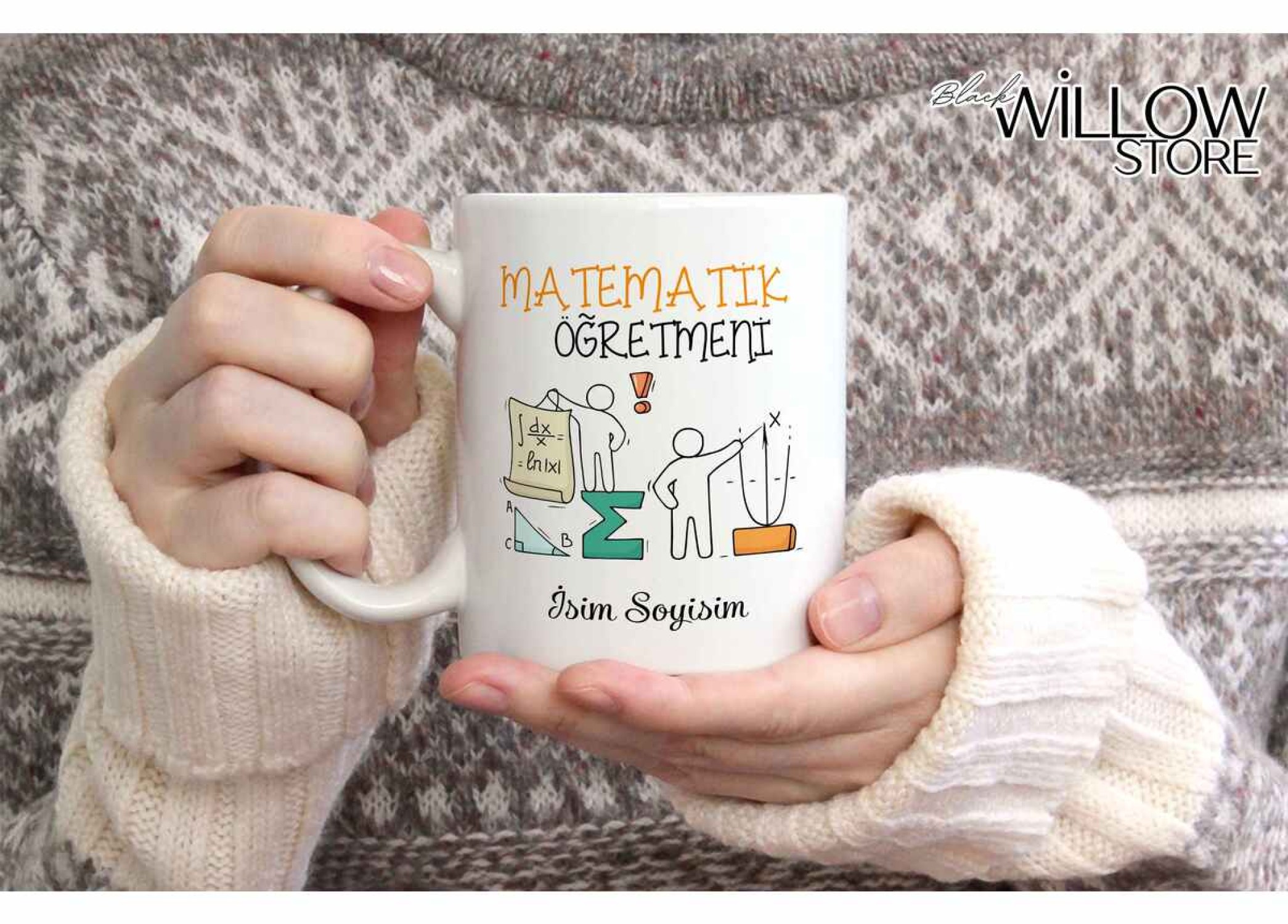 MATEMATİK ÖĞRETMENİ TEMALI KİŞİYE ÖZEL SERAMİK KUPA BARDAK