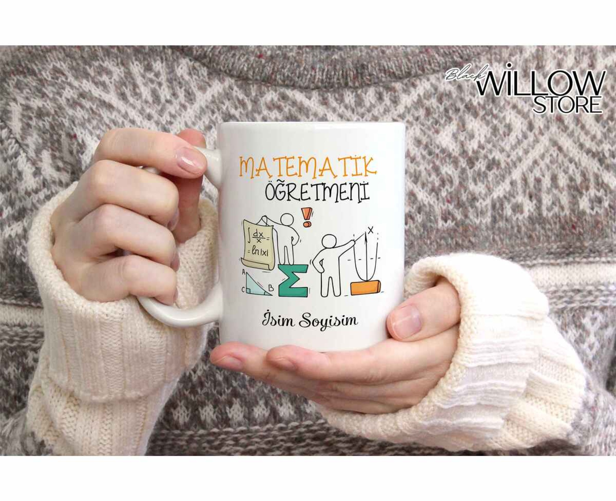MATEMATİK ÖĞRETMENİ TEMALI KİŞİYE ÖZEL SERAMİK KUPA BARDAK