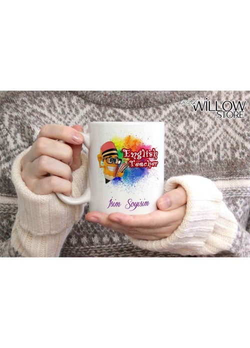 İNGİLİZCE ÖĞRETMENİ TEMALI KİŞİYE ÖZEL SERAMİK KUPA BARDAK