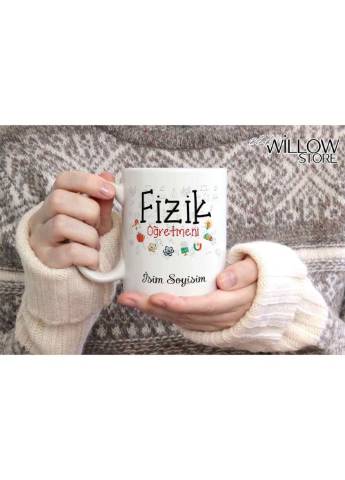 FİZİK ÖĞRETMENİ TEMALI KİŞİYE ÖZEL SERAMİK KUPA BARDAK