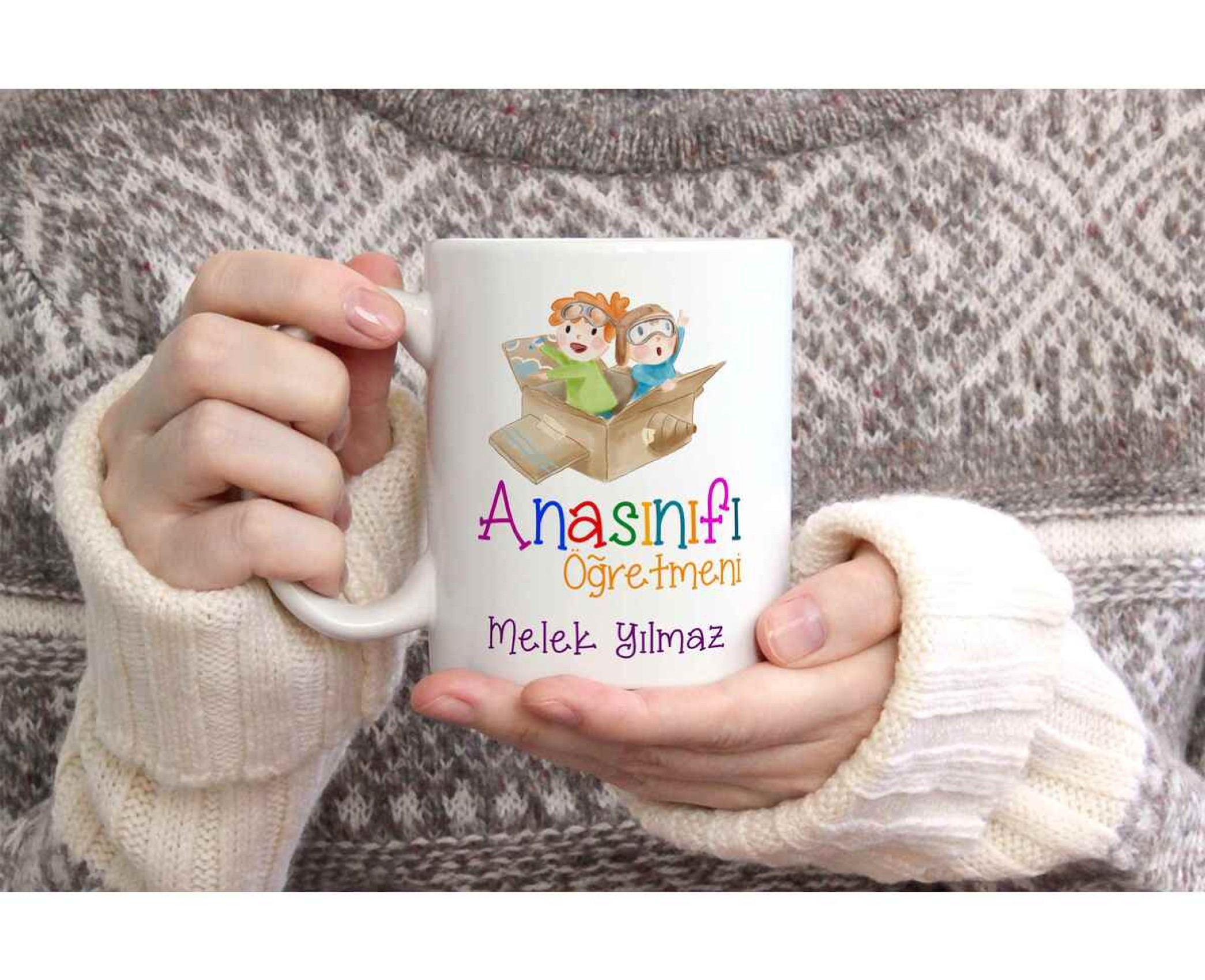ANA SINIFI ÖĞRETMENİ TEMALI KİŞİYE ÖZEL SERAMİK KUPA BARDAK