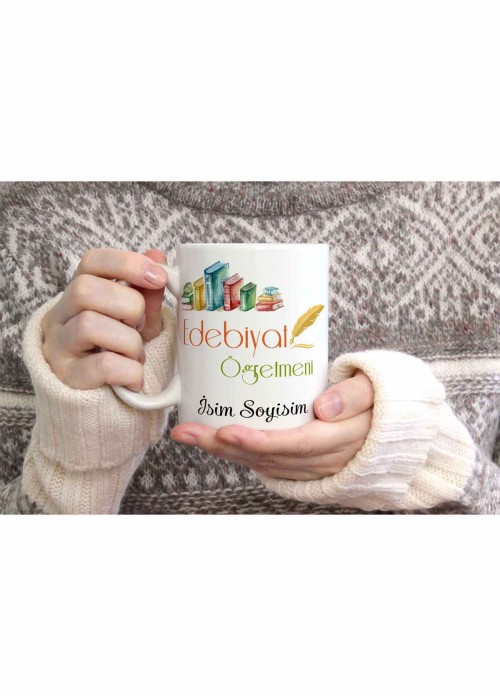 EDEBİYAT ÖĞRETMENİ TEMALI KİŞİYE ÖZEL SERAMİK KUPA BARDAK