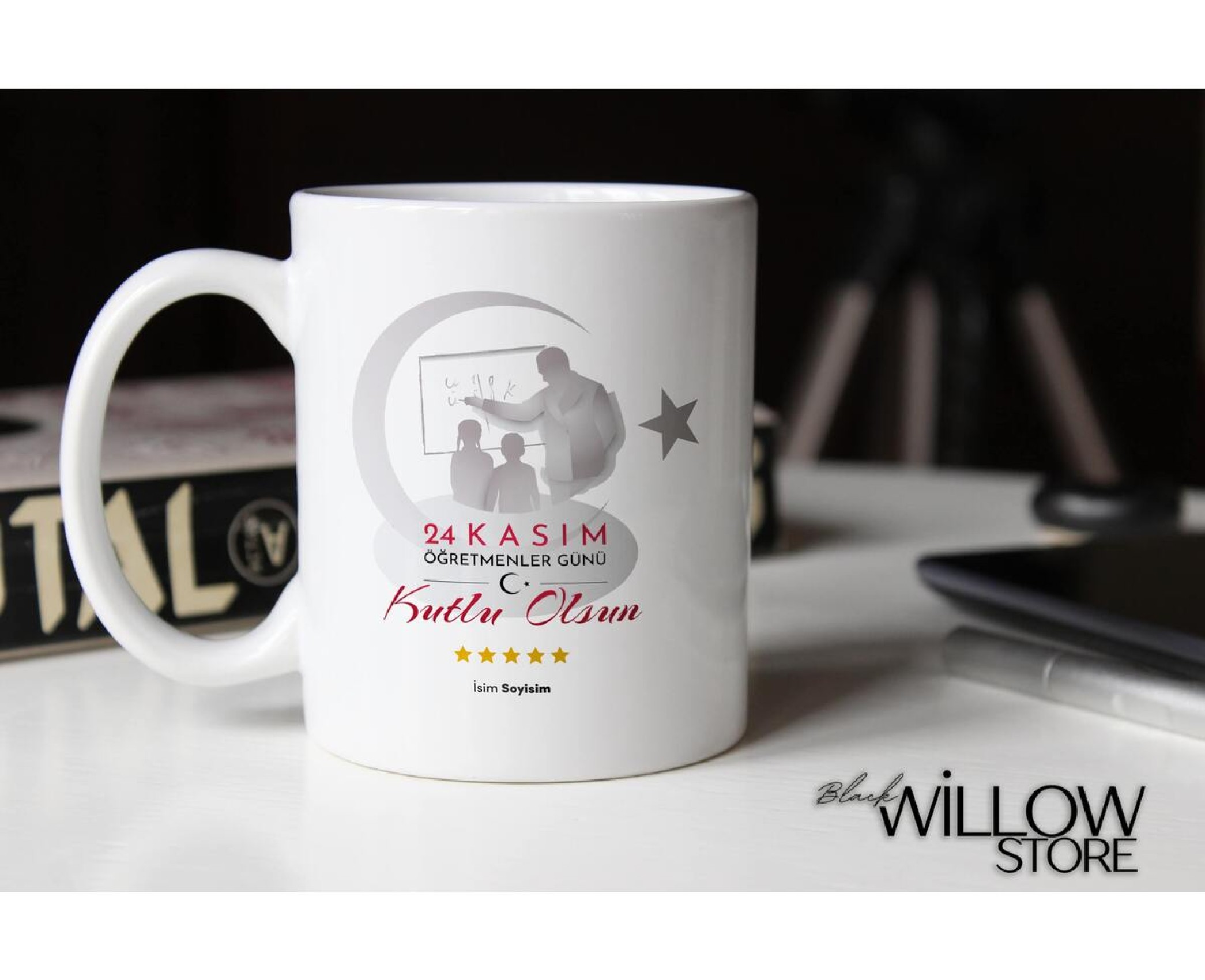 ÖĞRETMENLER GÜNÜ TEMALI KİŞİYE ÖZEL SERAMİK KUPA BARDAK